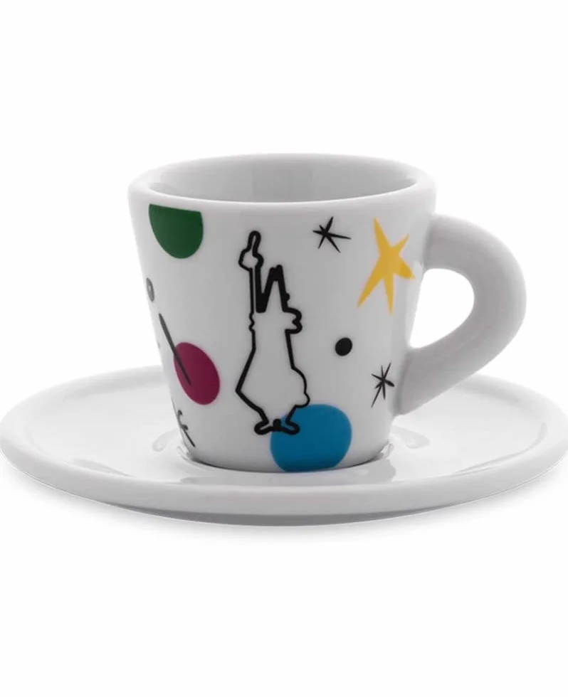 Bialetti Set 4 Tazzine Con Piattino Espresso Arte