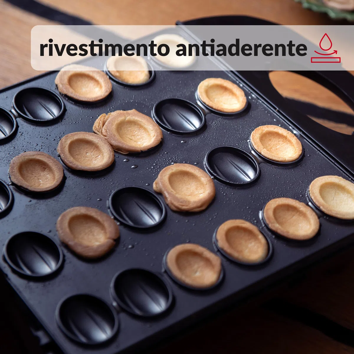LEHMANN Macchina per Noci Dolci Elettrica,1700 W, Piastra per Noci Dolci con Rivestimento Antiaderente, per 24 Mezze Noci, per la Farcitura con Crema, Macchina per Biscotti Elettrica Oreshki