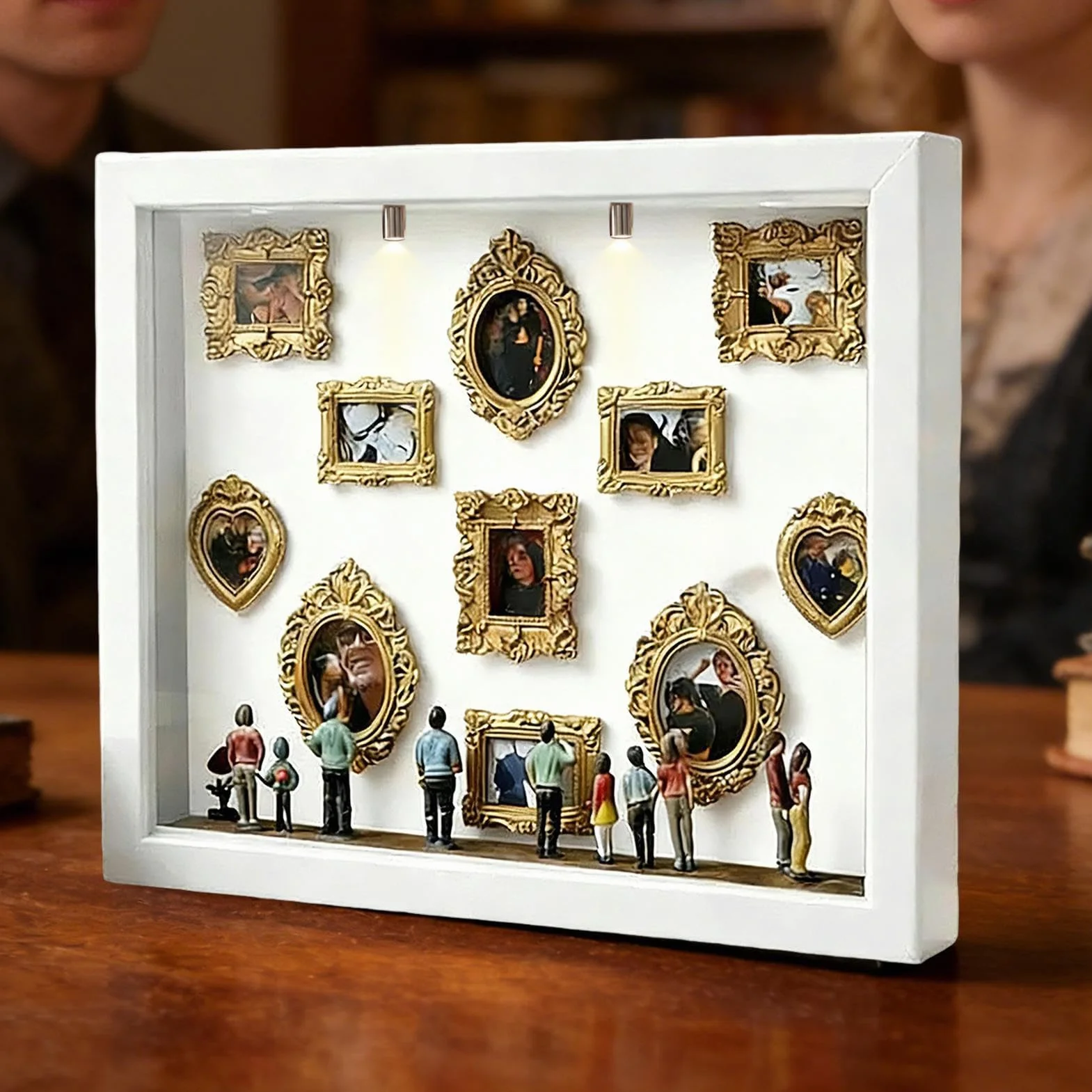 Cornice Per Scatola Delle , Scatola Per Silhouette Mini Museo Fai Da Te, Mini Cornici E Figurine Dorate 2026, Per Anniversario, Matrimonio, Decorazione Per La Casa Di Compleanno