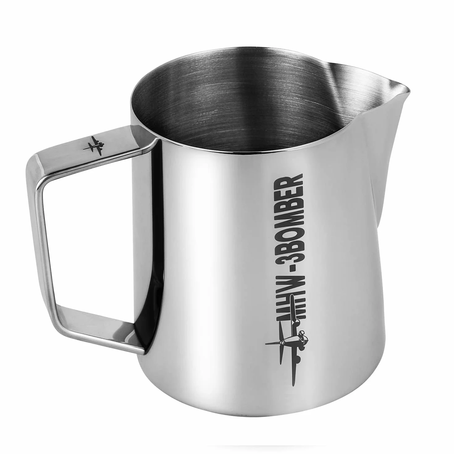 MHW-3BOMBER Brocca per latte in acciaio inox, 500 ml, professionale per barista, bricco per caffè espresso e latte art, con design Hawksbill, accessori barista, colore: Glossy, modello P5002S