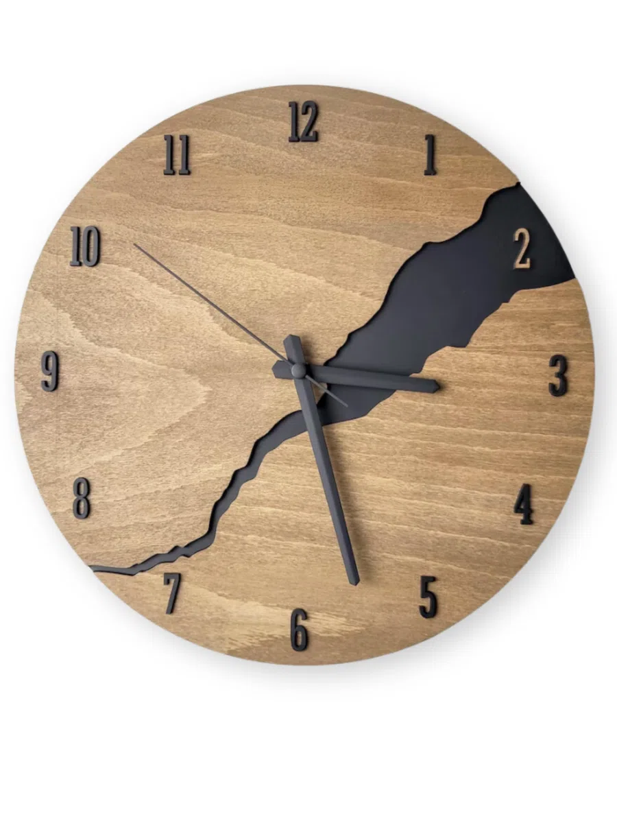 Orologio da Parete in Legno Moderno 30 cm – Design Silenzioso e Decorativo con Numeri 3D | Orologio da Muro Elegante per Cucina, Soggiorno, Camera o Ufficio – Orologio Minimal