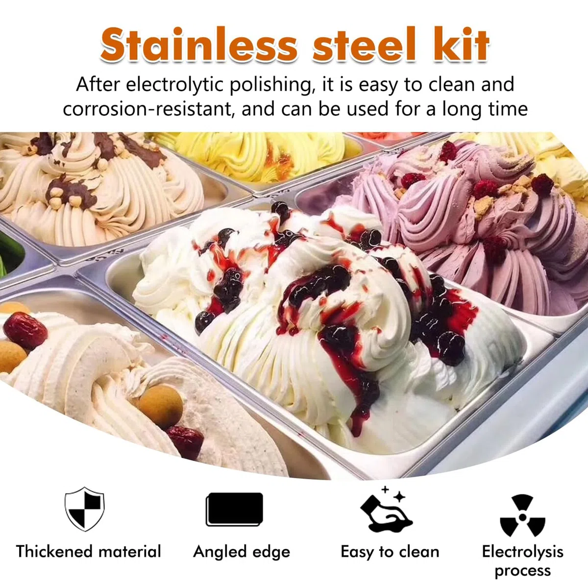 4 Pezzi Vassoio in Acciaio Inox,Teglia Forno Rettangolare con Coperchio,Contenitori per Alimenti Inox,Ciotole per Impanare Inox,Vassoio Acciaio Inox per Marinare Carne,Cotoletta, GN 1/6,17,5x16,5x10cm