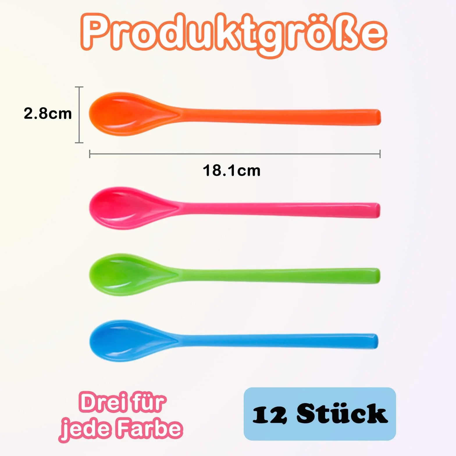 12 cucchiai per uovo, in plastica, cucchiai lunghi in plastica, cucchiai lunghi per la cucina, il caffè, le bevande, il gelato, lo yogurt