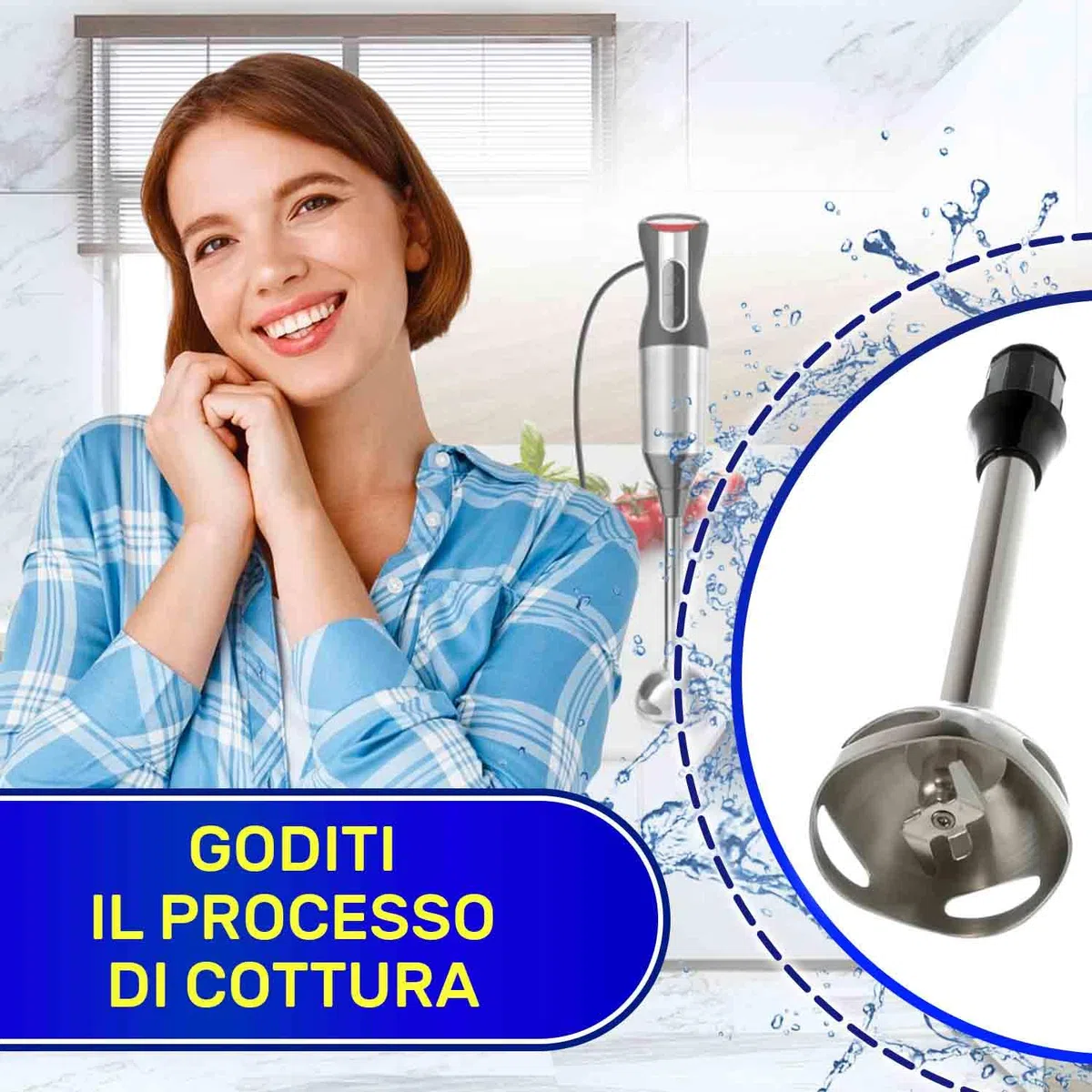 MONTERAL Gamba per Frullatore a Immersione con Codice Originale 12033217 per Bosch per Siemens - Garanzia di 10 Anni