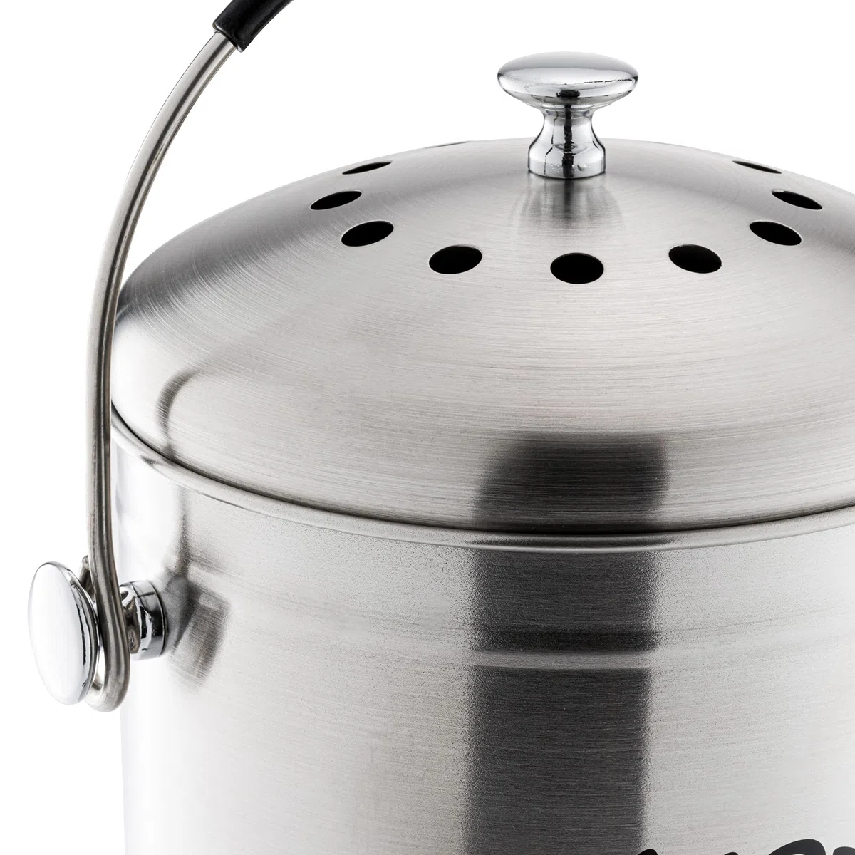 RED FACTOR Deluxe Compostiera da Cucina Inodore in Acciaio Inox - Filtri di Ricambio in Carbone Attivo Inclusi (5 Litri, Inox Satinato Designer)