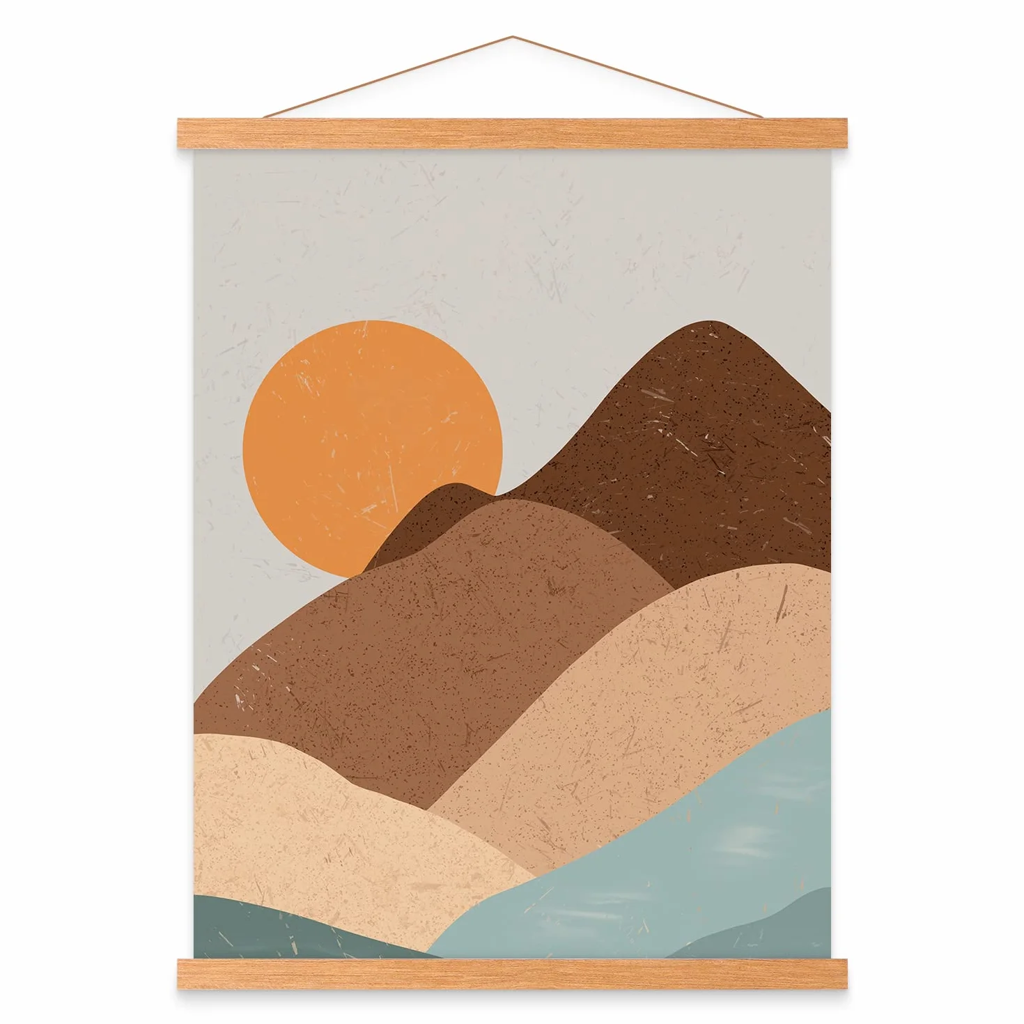 Benjia - Guida magnetica per poster, stampe, immagini, in legno, adatta per poster di formato A0 (larghezza 84 cm, colore: legno di teak)