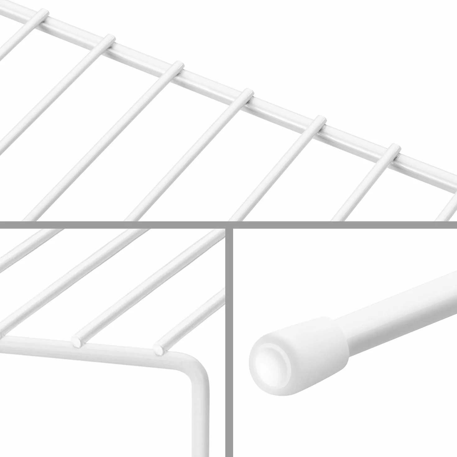 Lonian Organizer per credenza da cucina, per casa e cucina, in metallo, per mobili da cucina, piani di lavoro, dispense, cibo e utensili, bianco (confezione da 2)