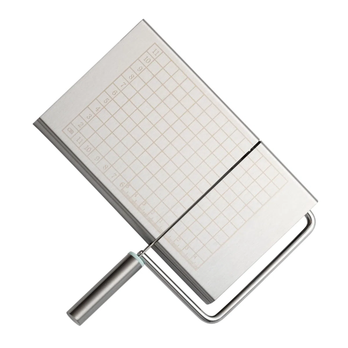 Affetta Formaggio con Scala Chiara Uso Stabile in Acciaio Inossidabile Pad in Silicone, Utensile Versatile per Affettare Verdure e Salsicce in Cucina
