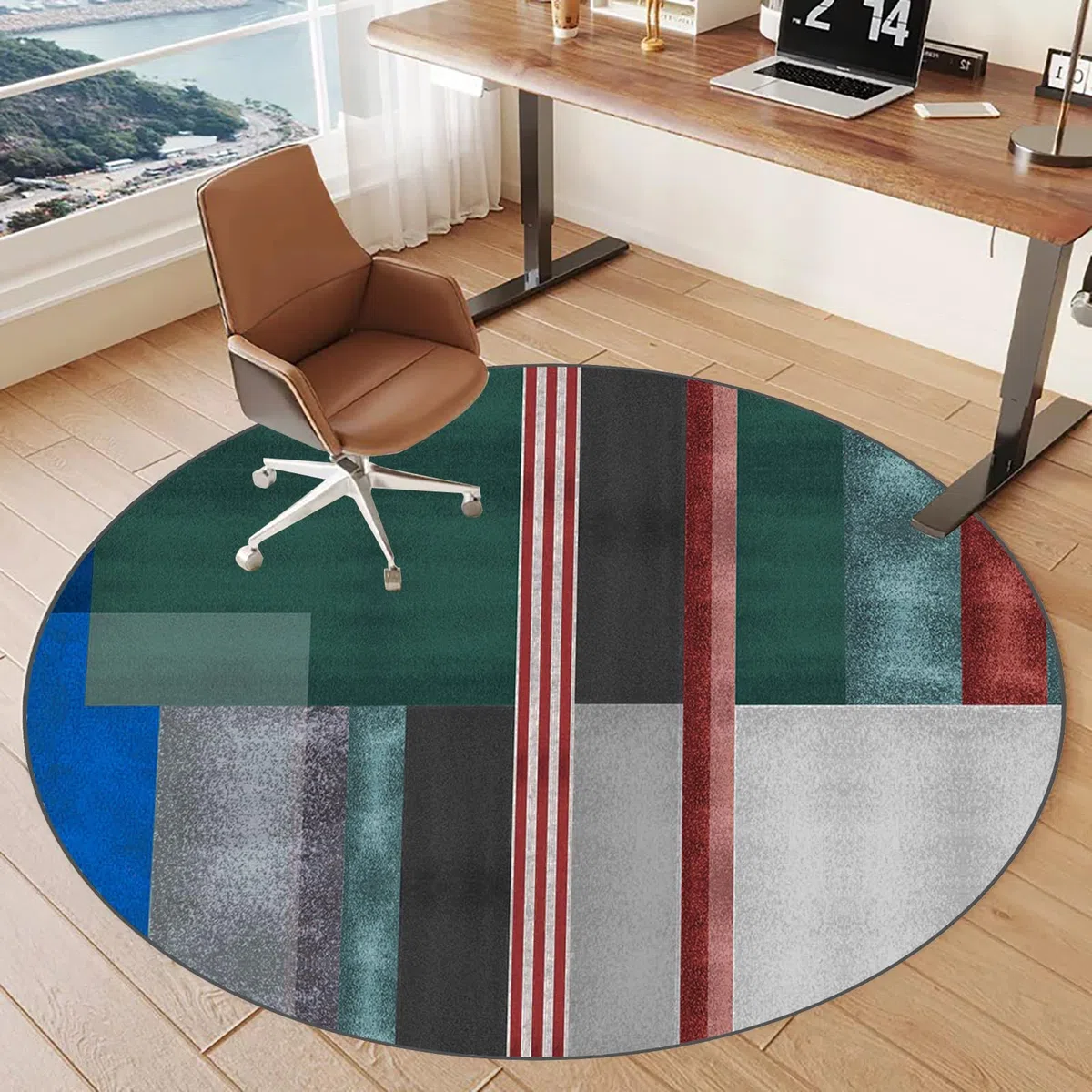 Rotondo Tappetino per Sedia da Ufficio, Tappeto per Sedia Gaming, Tappeto per Sedia Gaming, Tappetino Pavimenti per Parquet, Tappeto per Sedia con Ruote, Tappetini per Sedie da Ufficio 90 cm
