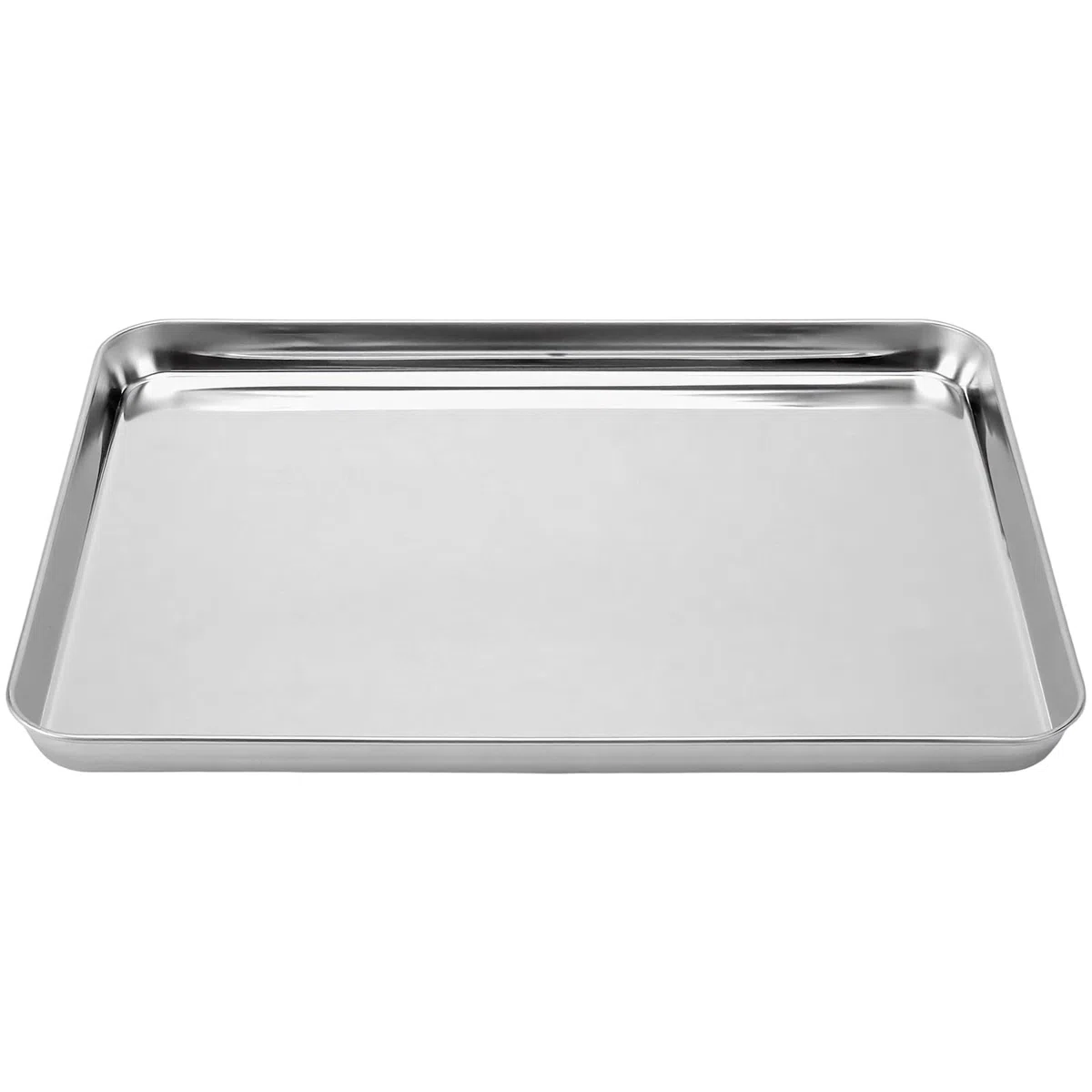 Set di 3 teglie da forno professionali in acciaio inox, 40,5 x 30,5 x 2,5 cm, lucidate a specchio e antiruggine, ideali per cuocere e arrostire