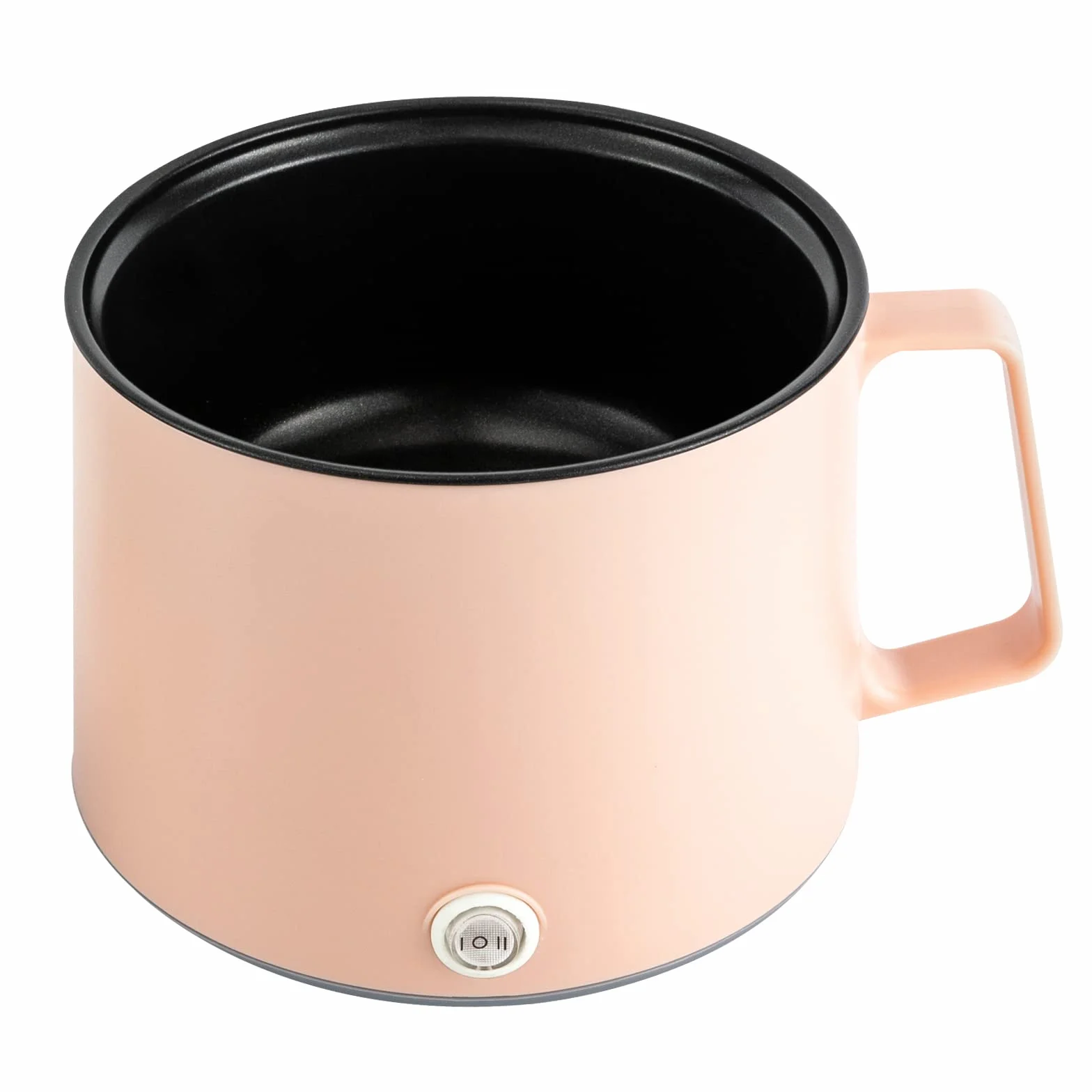 Pentola elettrica portatile antiaderente, 17 x 17 x 25 cm, 1,7 l, con coperchio in vetro, doppia potenza, per farina d'avena, pasta (rosa)