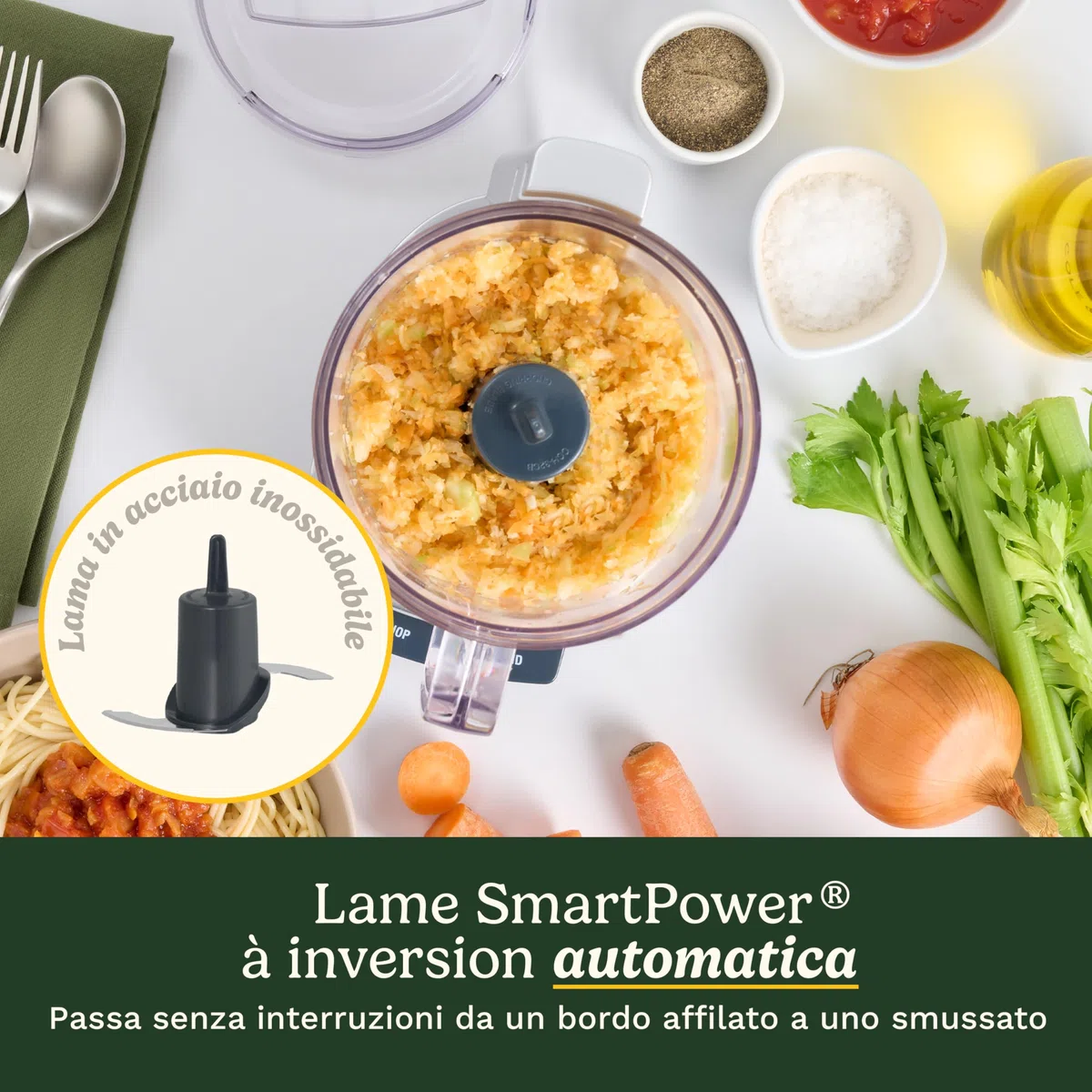 Cuisinart Pixie Chopper® Mini Robot da Cucina | 0,7L | 2 programmi | Lama SmartPower® | BladeLock™ | Compatto | Lavabile | Senza BPA | Salse, spezie, impasti