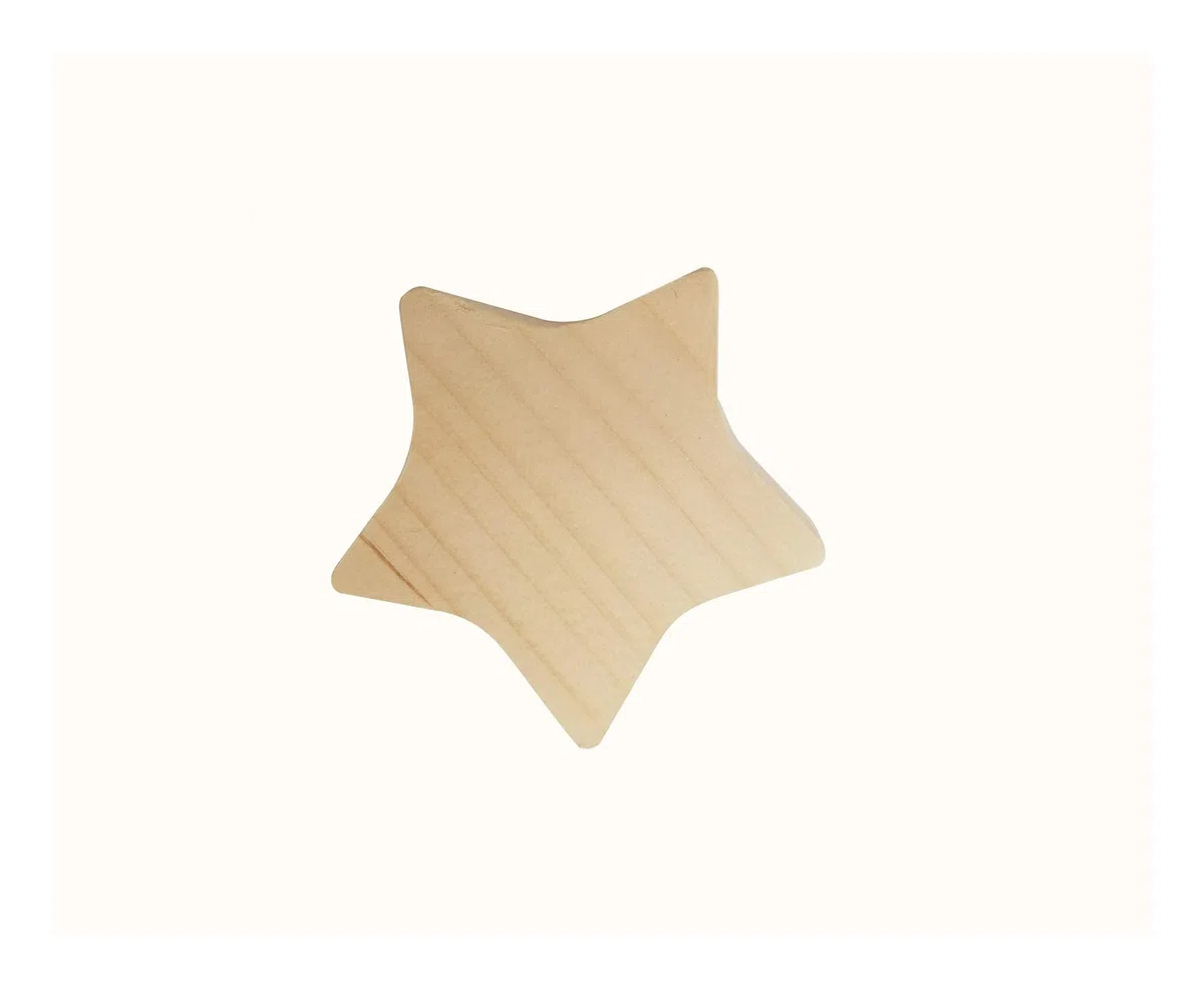 Pomello in Legno a Forma di Stella Set 3 Pezzi