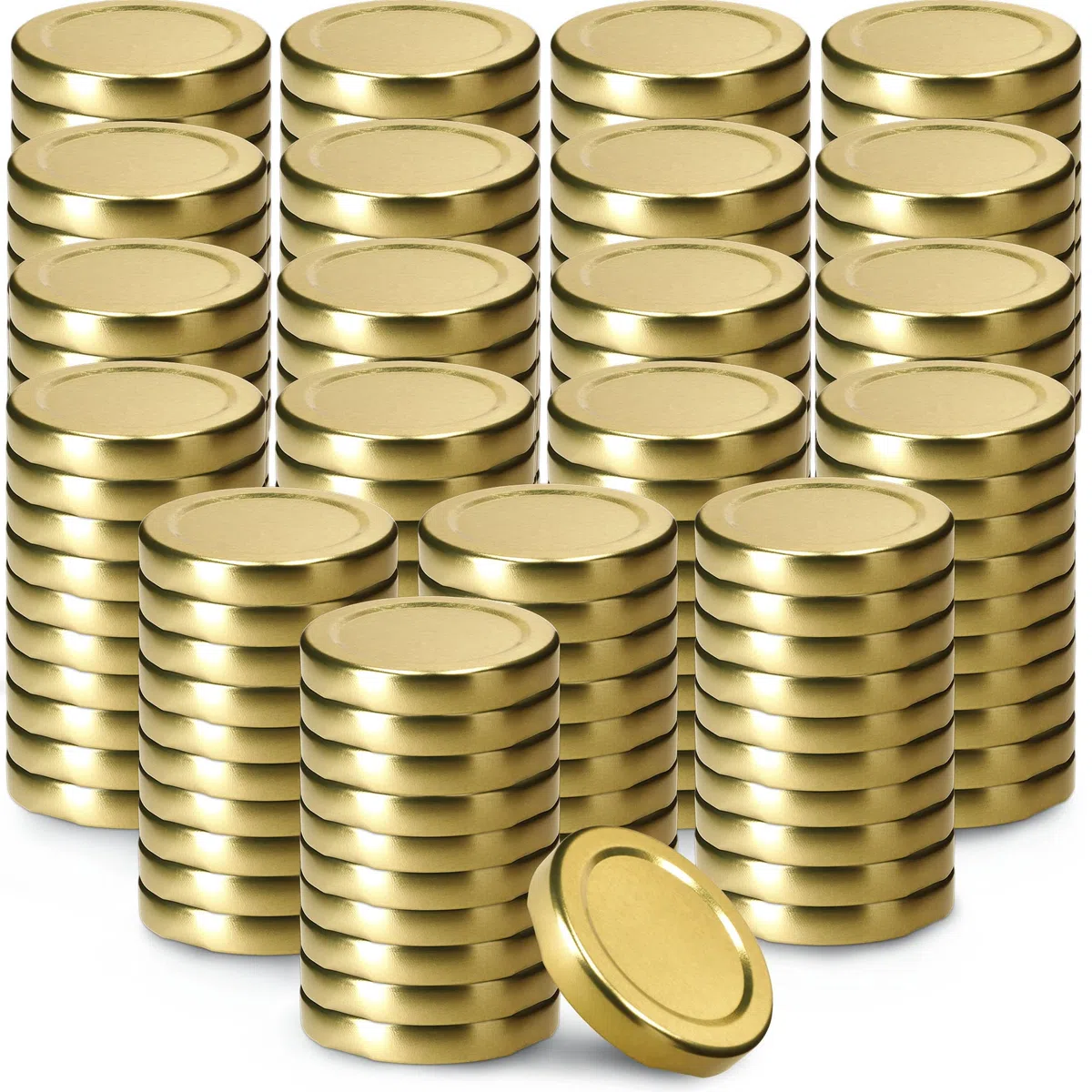KADAX Set di 200 coperchi a Vite Twist-off Ø53 mm Oro – coperchi di Ricambio in Metallo per barattoli da 115ml e Bottiglie per succhi, Chiusura ermetica