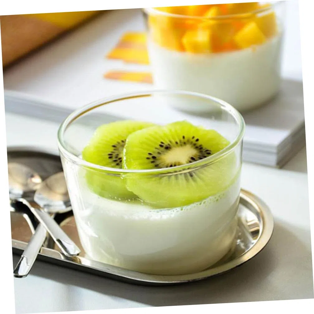 Coppette da Dessert Arrotondate in Vetro da 200 Ml, Bicchieri Multiuso per Mousse e Antipasti, Tazze Riciclabili Trasparenti per Buffet e Feste, Confezione da 4 Pezzi