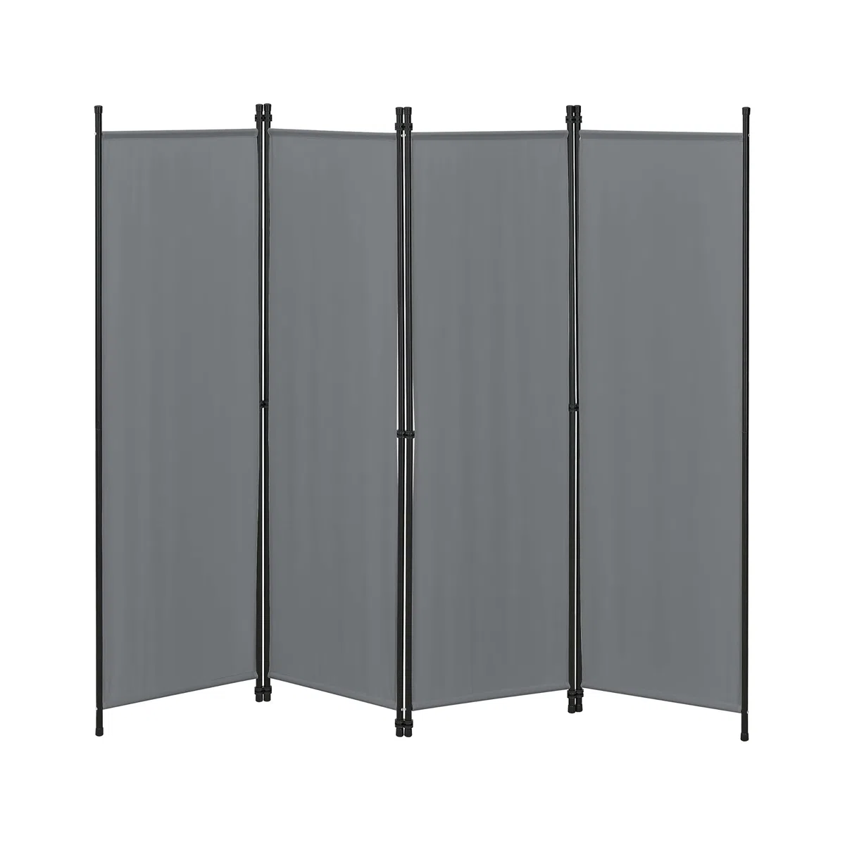 [en.casa] Paravento Divisorio Pieghevole Separé a 4 Pannelli per Interni Separatore Autoportante per Stanza Ufficio Camera da Letto 171 x 200 cm Grigio Scuro