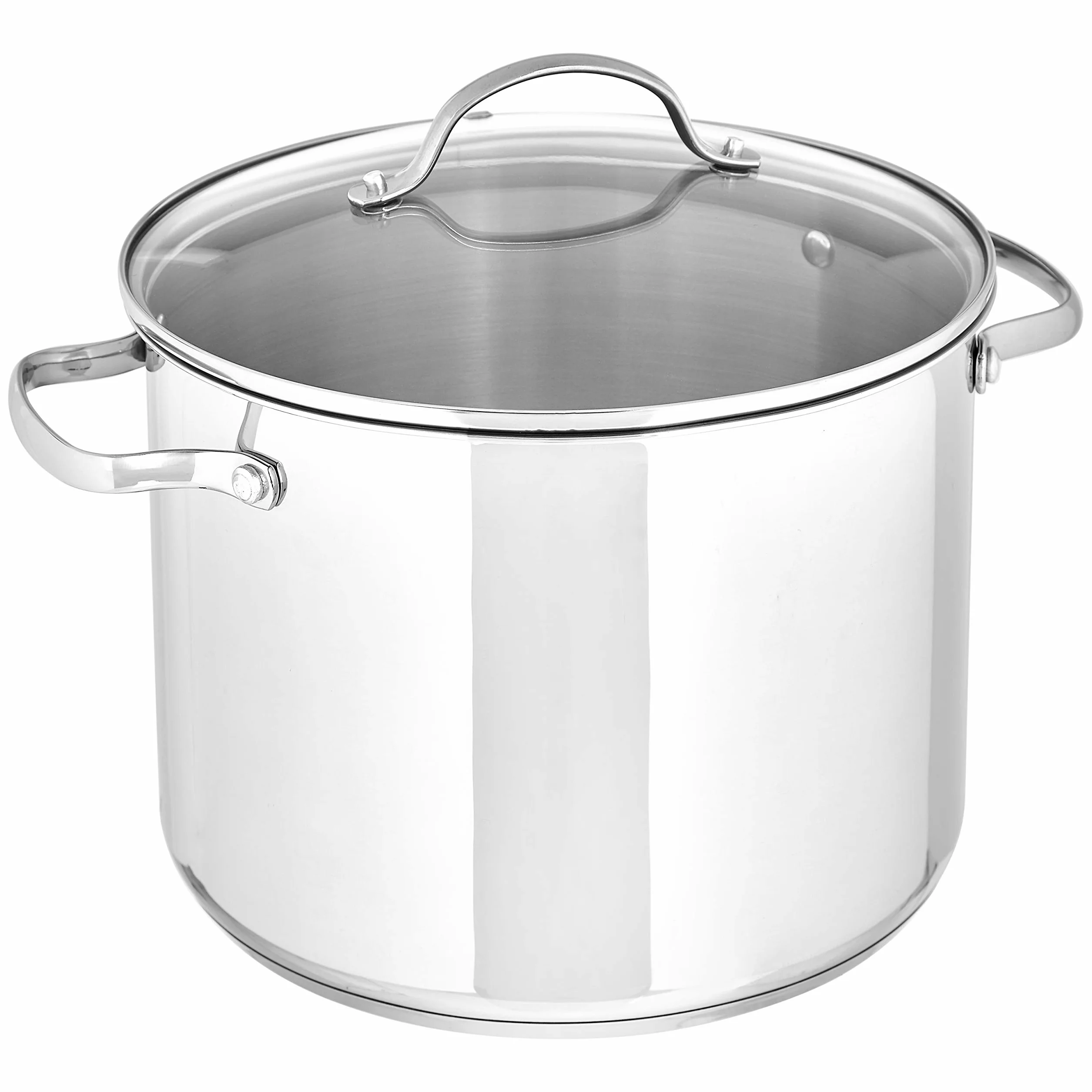 Amazon Basics Pentolone in acciaio INOX da 7.6 litri, con coperchio, Argento