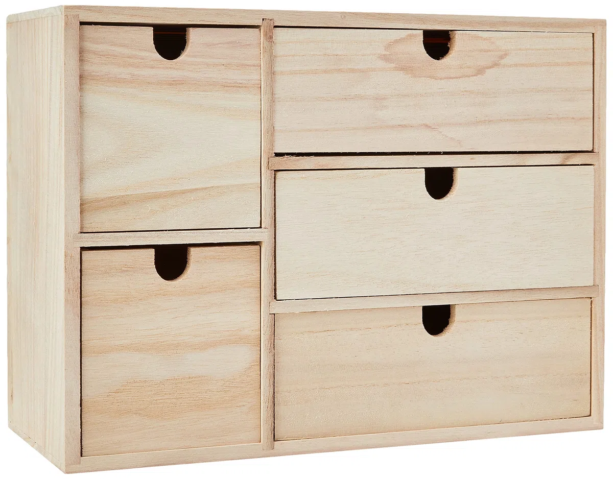 Artemio - Mobile aggiuntivo con cassetti per Armadio o Tavolo, Realizzato in Legno, di Colore Beige, Dimensioni di 35 x 15 x 26 cm