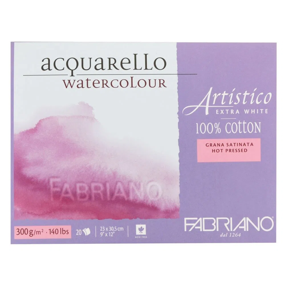 Acquerello di 23 x 30,5 cm 20 4 AEW Extra Bianco Satinato di grana di carta acquerello Fabriano