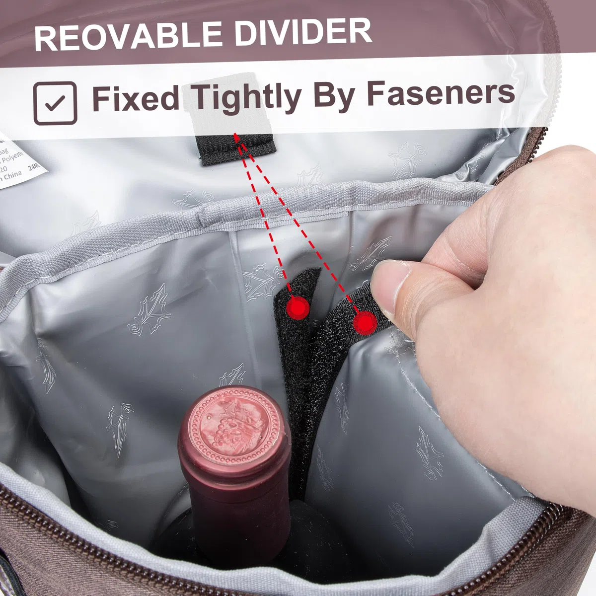Kato Tirrinia Borsa termica isolata per 2 bottiglie refrigeranti in viaggio per vino e birra, borsa per bevande con manico e tracolla, regalo per gli amanti del vino per feste di picnic