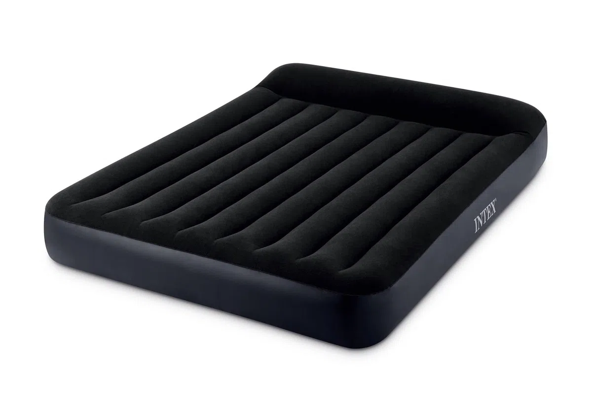 Intex 64150ND - Materasso Dura-Beam Pillow Rest Matrimoniale con Pompa Elettrica Incorporata, 152x203x25 cm
