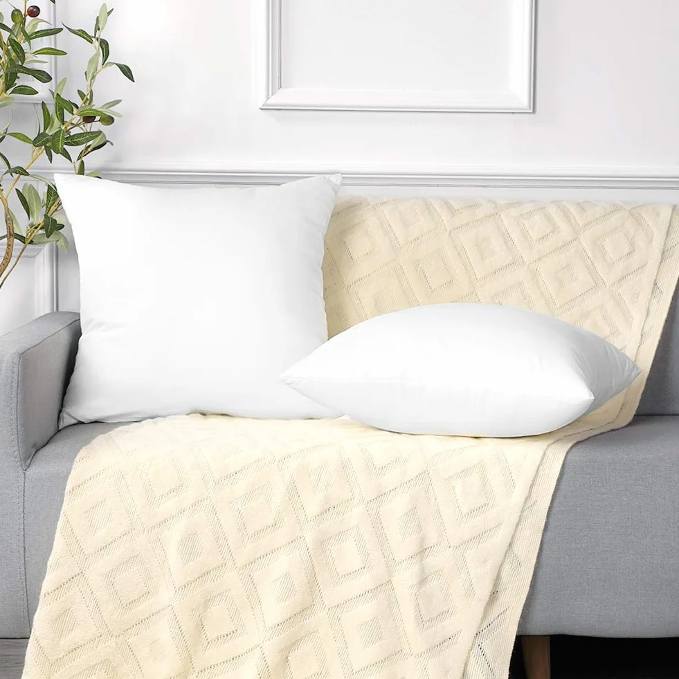 Artscope Set di 4 Imbottitura Cuscini 50 x 50 cm Copricuscino Morbido Arrendamento Moderno per Camera da Letto Soggiorno Ufficio - Cuscino Interno (Bianco) (50x50cm (Confezione da 4))