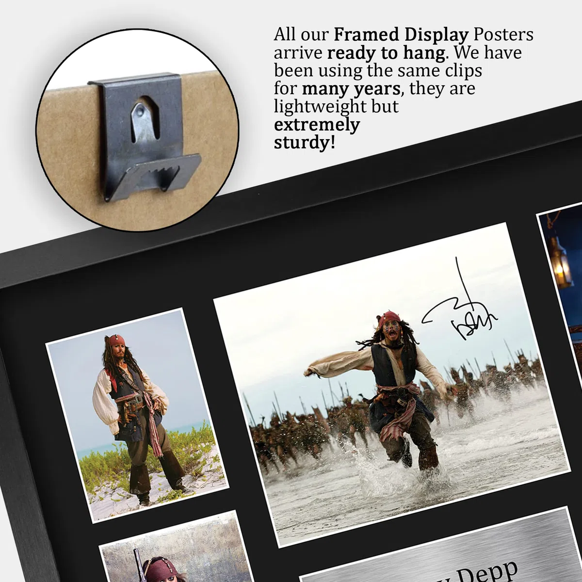HWC Trading FR A3 Johnny Depp Pirates of the Caribbean I Regali Hanno Stampato L'Esposizione Firmata Dell'Immagine Dell'Autografo Per I Tifosi Di Memorabilia Di Film - A3 Framed