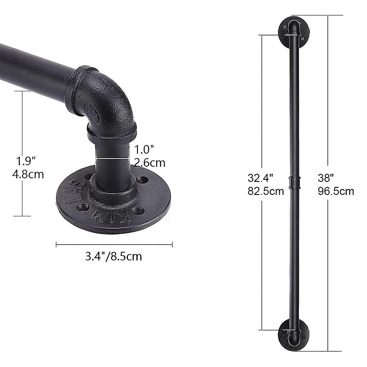 WuGeShop Supporto da parete per pentole, con 10 ganci, organizer per utensili da cucina, portapenne, nero