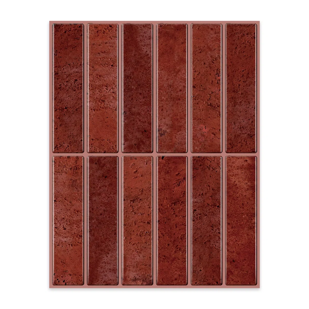 Alwayspon Piastrelle autoadesive da parete, 20 x 25 cm x 10 pezzi, in vinile, stile marmo rosso, piastrelle adesive da parete per cucina e bagno