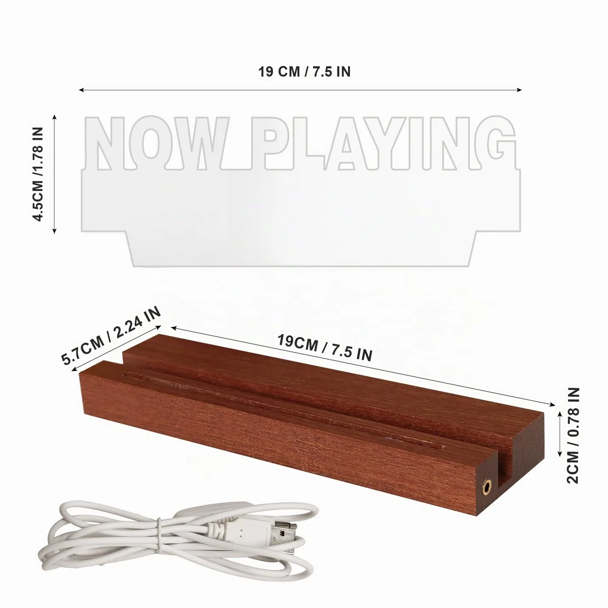 CoolGift Mart Now Playing Vinyl Record Stand Wall Mount, Light up Record Holder, display in legno acrilico con luci bianche calde per gli album, decorazione della stanza, per gli amanti del vinile
