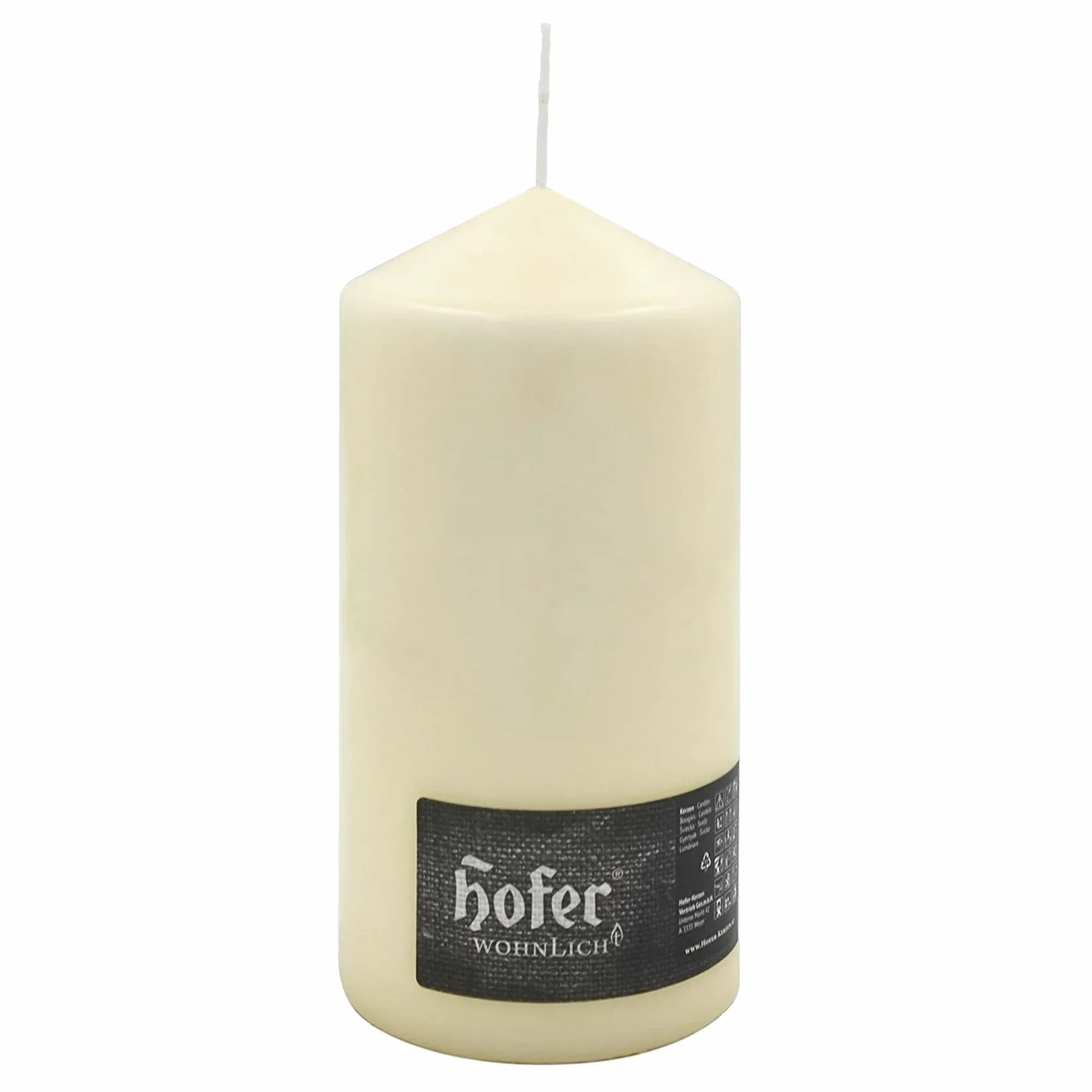 Hofer Candele Grandi Avorio a Colonna - 10 x 20 cm - 3 Candele Decorative Cilindriche - Lunga Durata di 110 Ore - Cera Antigoccia, No Fumo - Non Profumate - Qualità RAL