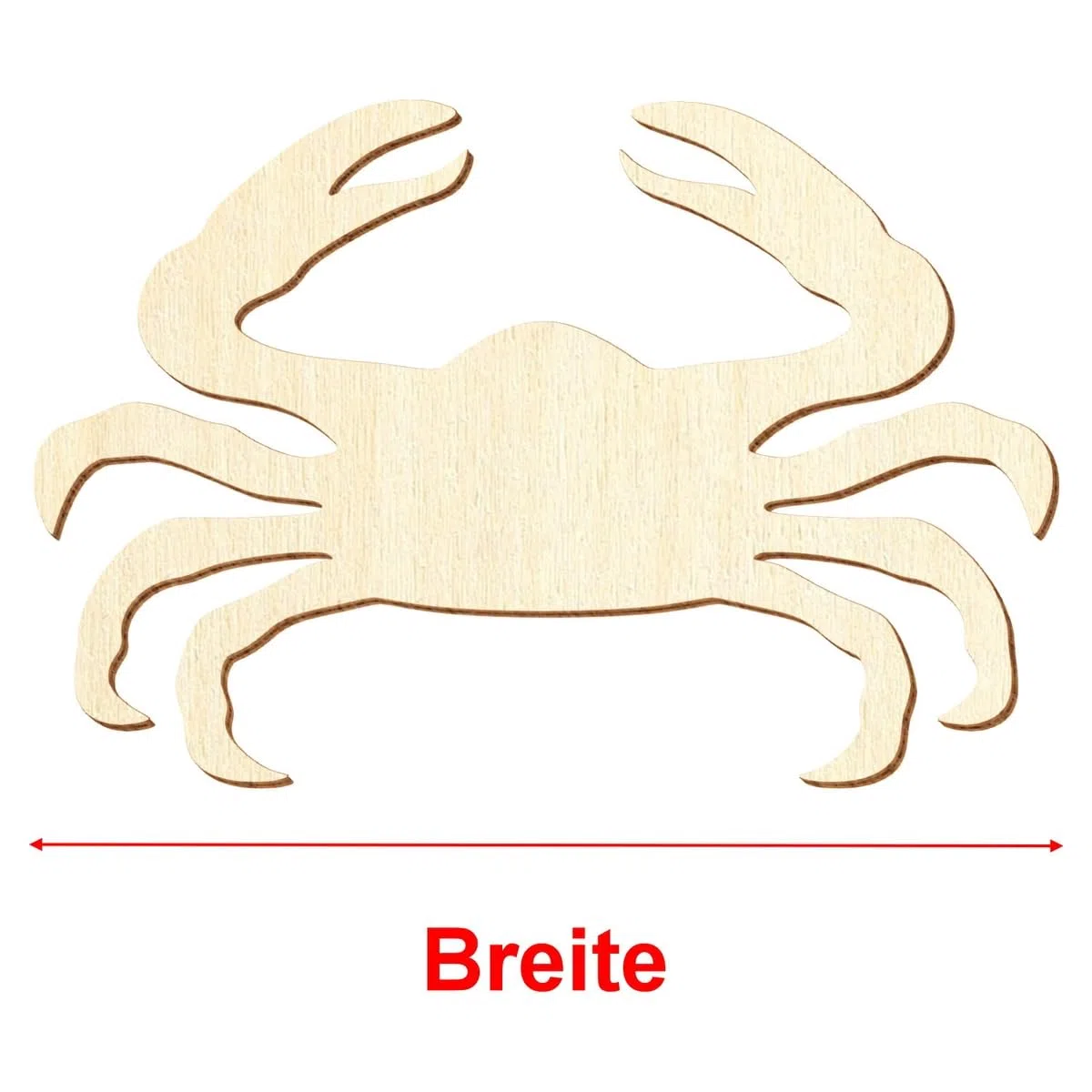 Granchio in legno, 5-50 cm, dimensioni: 10 cm, confezione da 25 pezzi