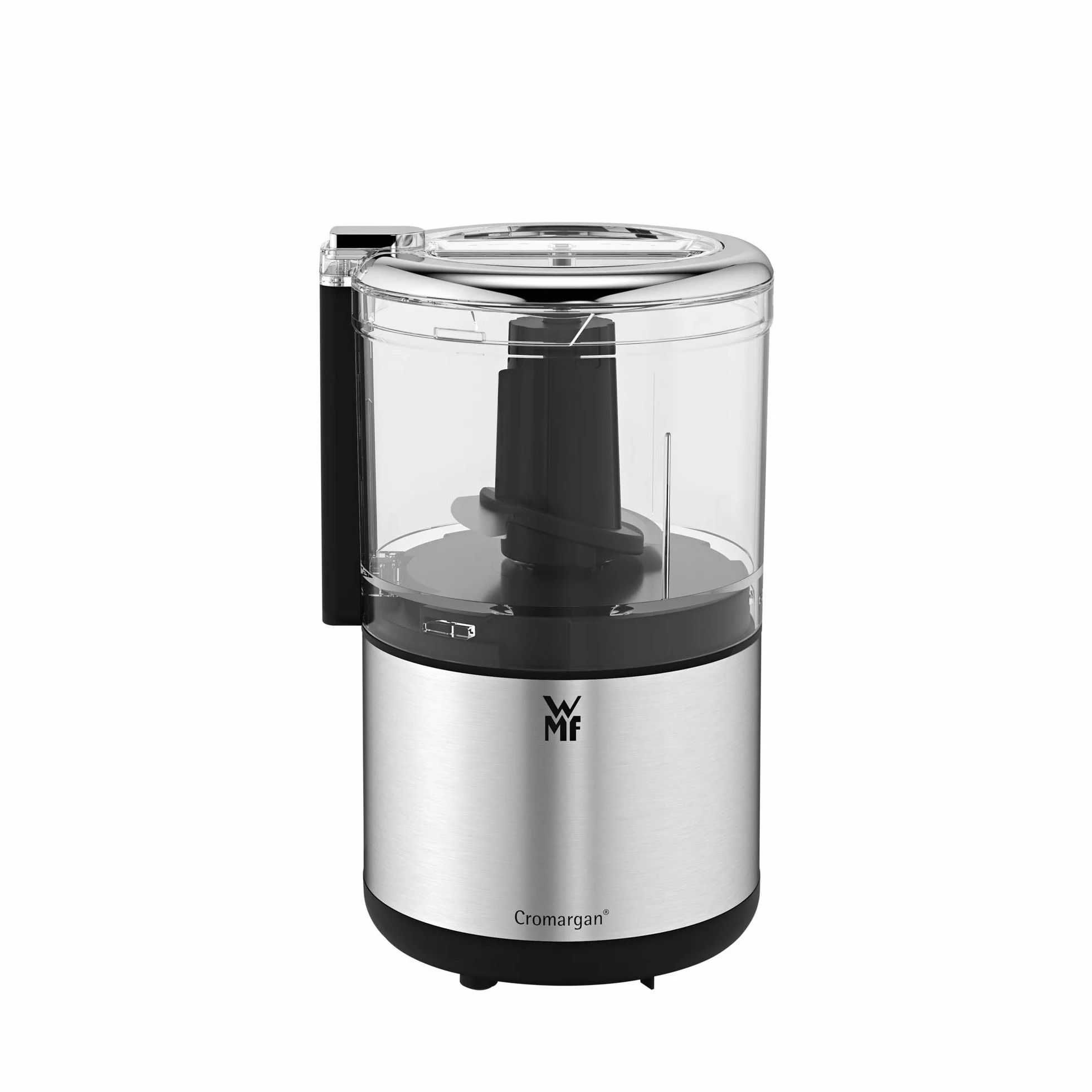 WMF Küchenminis - Tritatutto in Cromargan opaco, salvaspazio, utilizzabile con una sola mano, contenitore rimovibile (0,3 l), 65 W