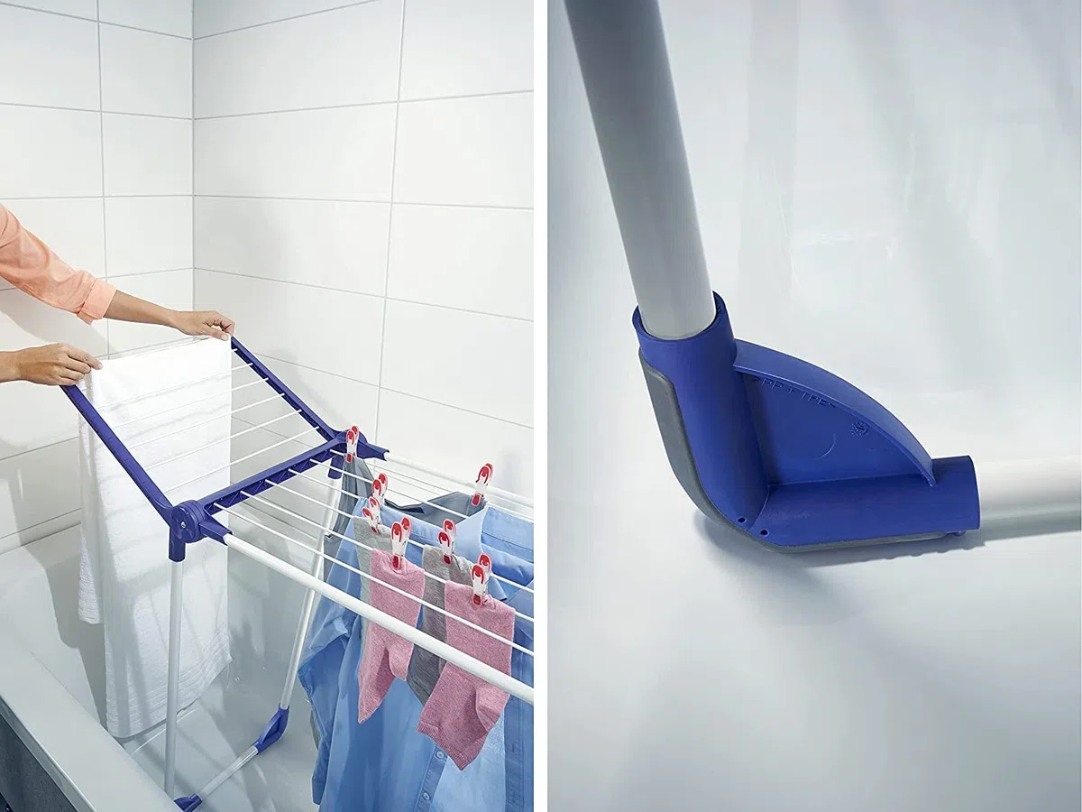 Leifheit Pegasus 120 Solid Compact Stendibiancheria, Stendino Multiuso per Interno ed Esterno, Asciugabiancheria Compatto ed Efficace