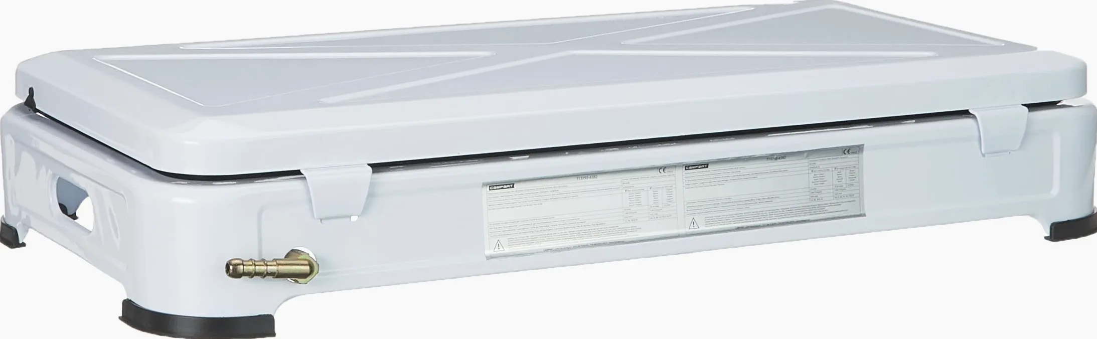 FireFriend Fornello a Gas da Campeggio KO-6382, 2 bruciatori, 2 x 1500 Watt, Bianco