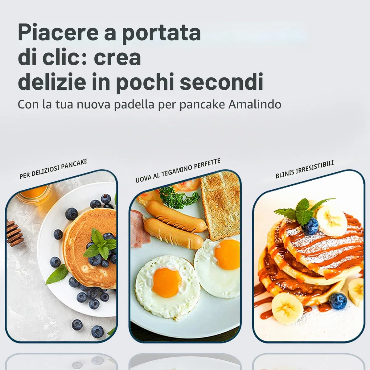 Amalindo Padella per pancake, Ø 26 cm, per 7 uova, padella per pancake, rivestimento antiaderente | padella per pancake a induzione | padella per uova, padella per occhi per pancake, uova fritte