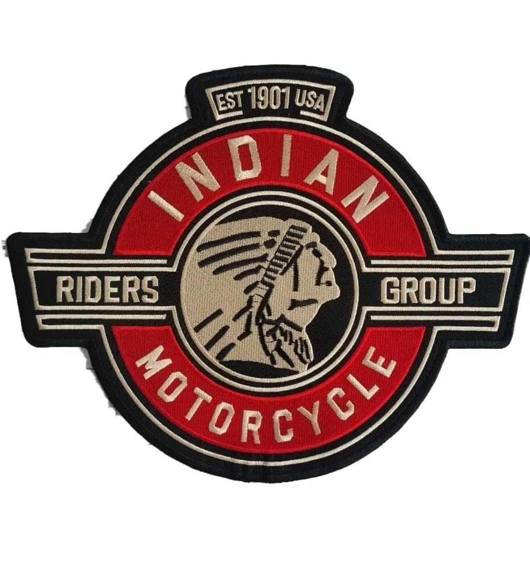 Toppa Indian Motorcycle, Patch Indian Motorcycles, Indian Motorcycles Accessories, Toppa Ricamata, Rossa, 28 x 22cm