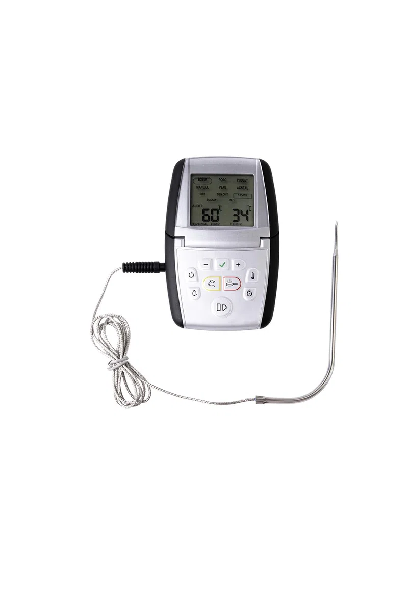 MASTRAD – Thermo-Sonde de De Cotisson m Classic + – vos Ricette cotte à la Perfection – Timer integrato – Case Magnate – Compatibile forno e induzione – Maniglia 100% Silicone – Batteria LR3 inclusa