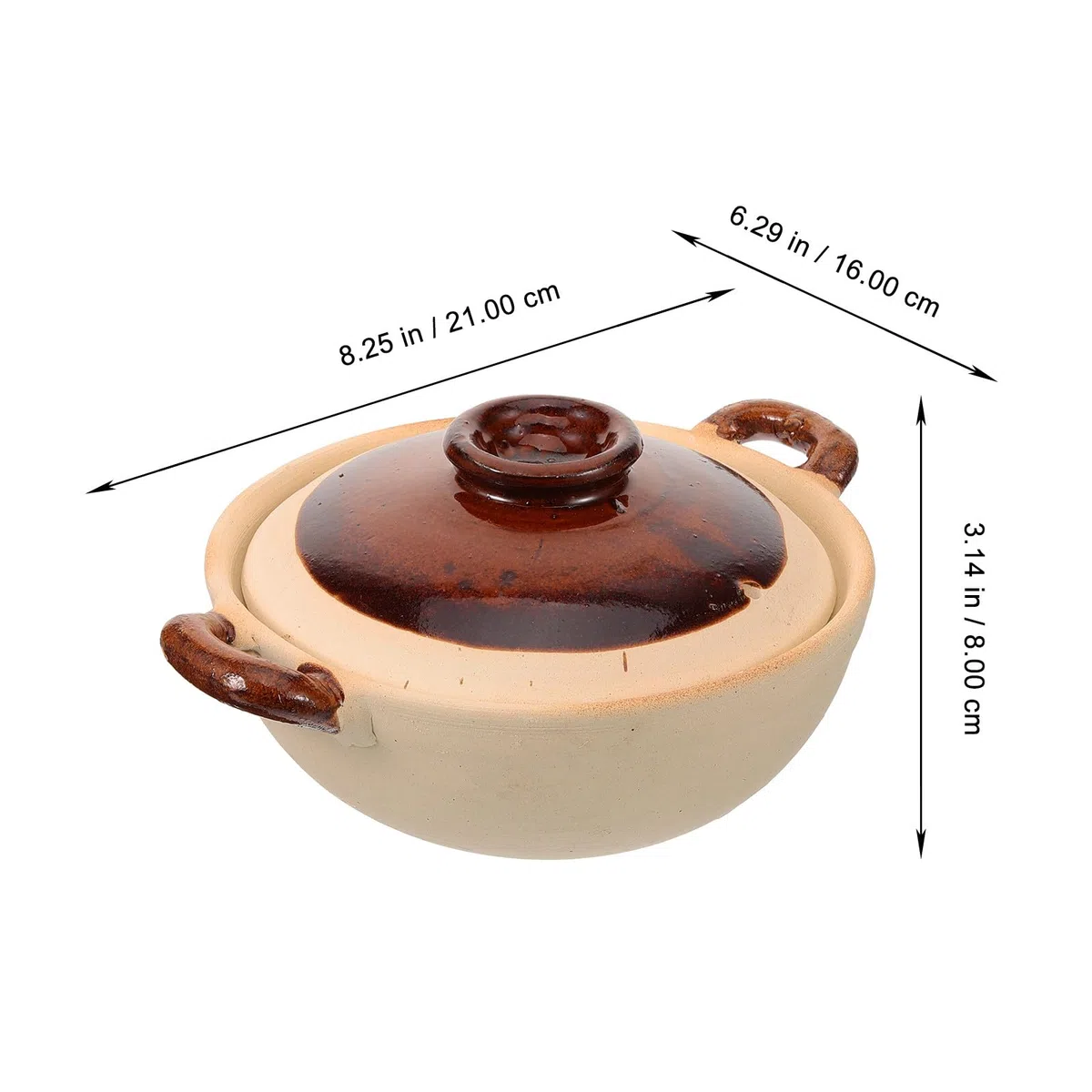 Pentola e Eccellente Accumulo Termico per Stufati Domestici in Argilla da 500ml Coperchio Resistente al Calore per Cucinare a Casa