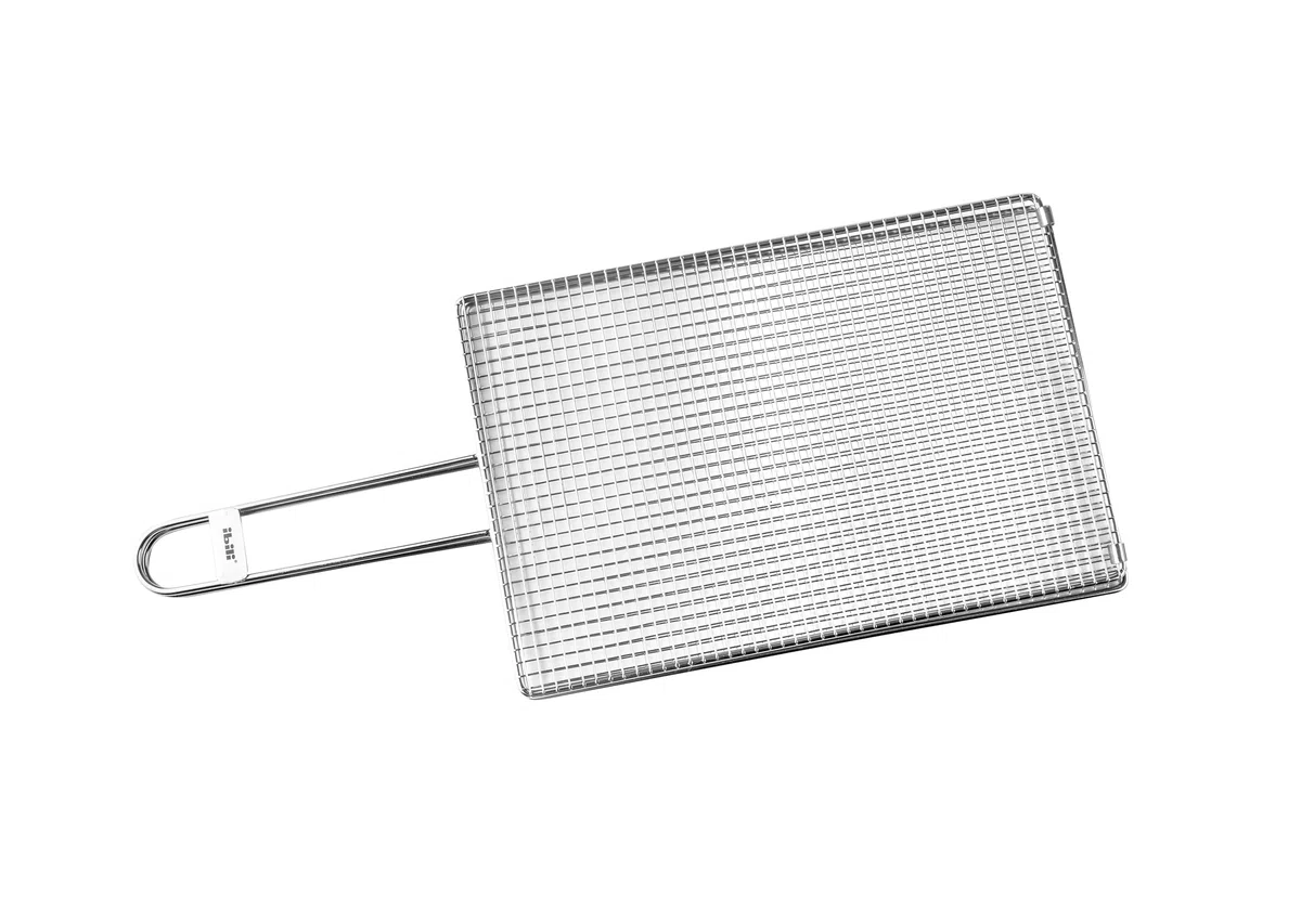 IBILI Griglia doppia per calamari - 30x20x1 cm - Acciaio inossidabile 18%