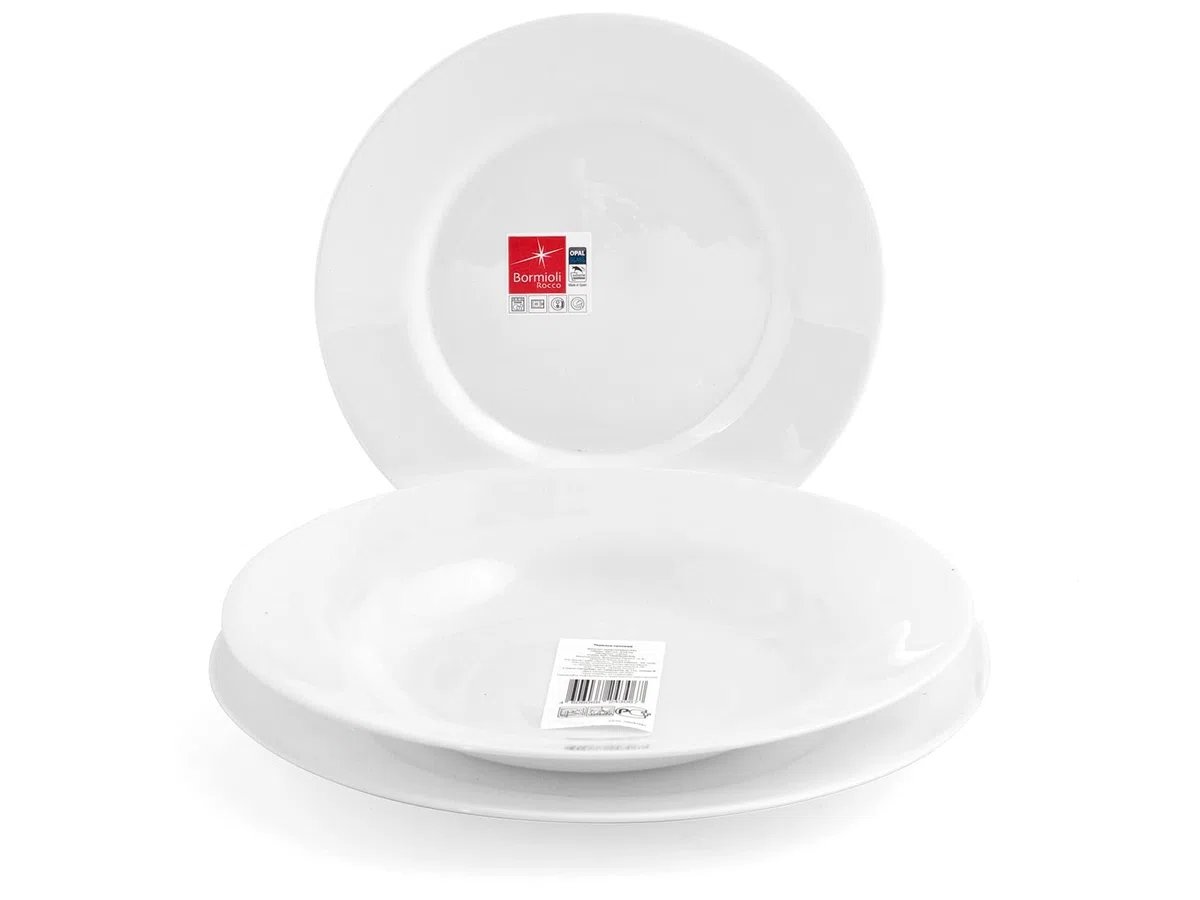 BORMIOLI ROCCO Servizio Tavola 18 Pezzi, Toledo, Vetro Opale, 25 cm