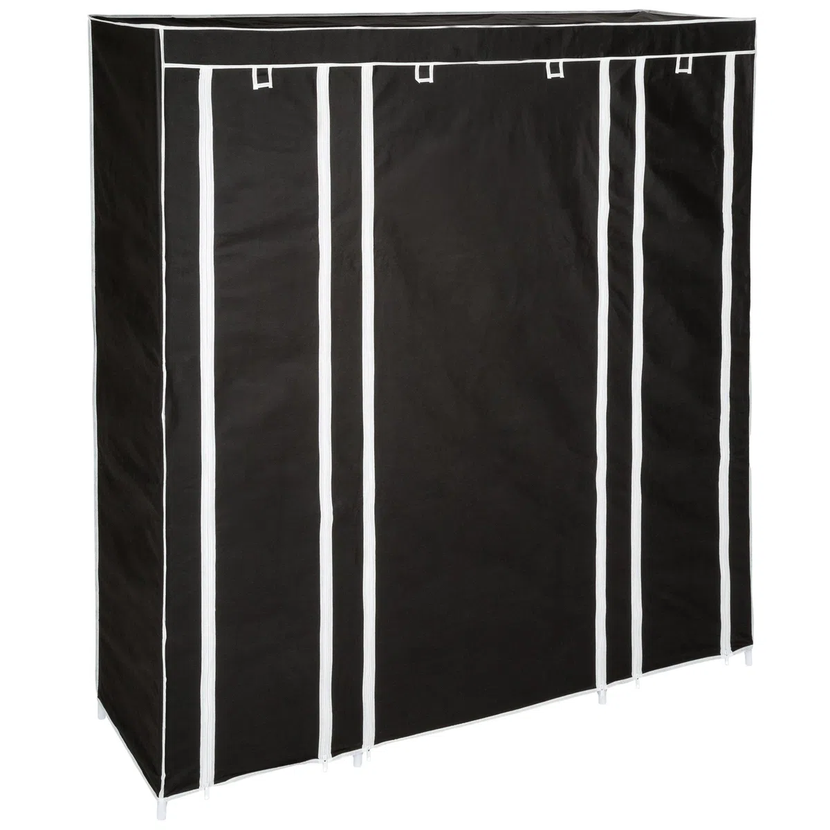 TecTake Armadio guardaroba pieghevole cabina in tessuto e asta appendiabiti | 12 scomparti | 150 x 175 x 45 cm | -disponibile in diversi colori- (Nero | no. 402528)