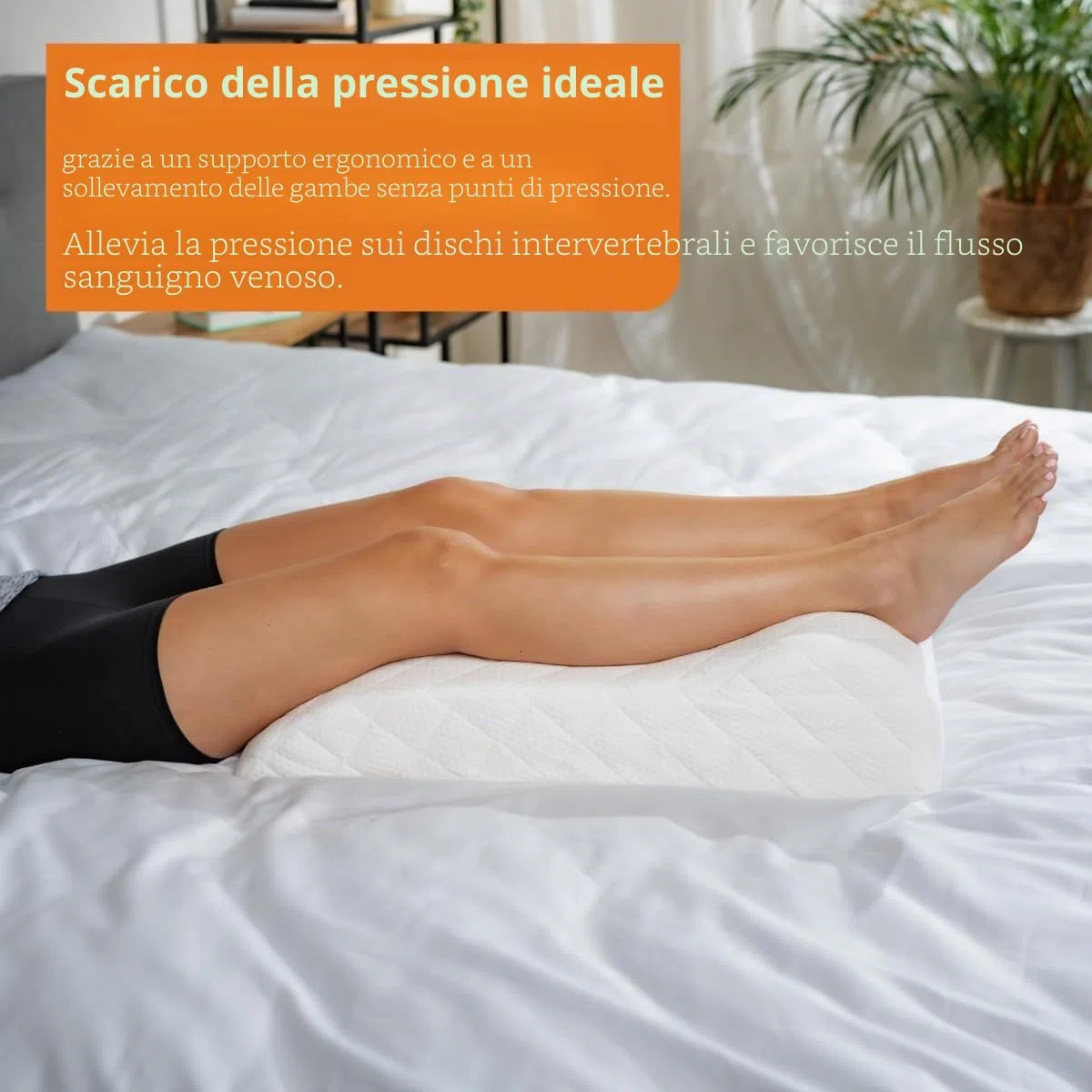 sleepling 190114 vene cuscino flebologico, cuscini venoso per le gambe, Made in EU, 100% cotone, 40 x 68 x 16,5 cm, bianco