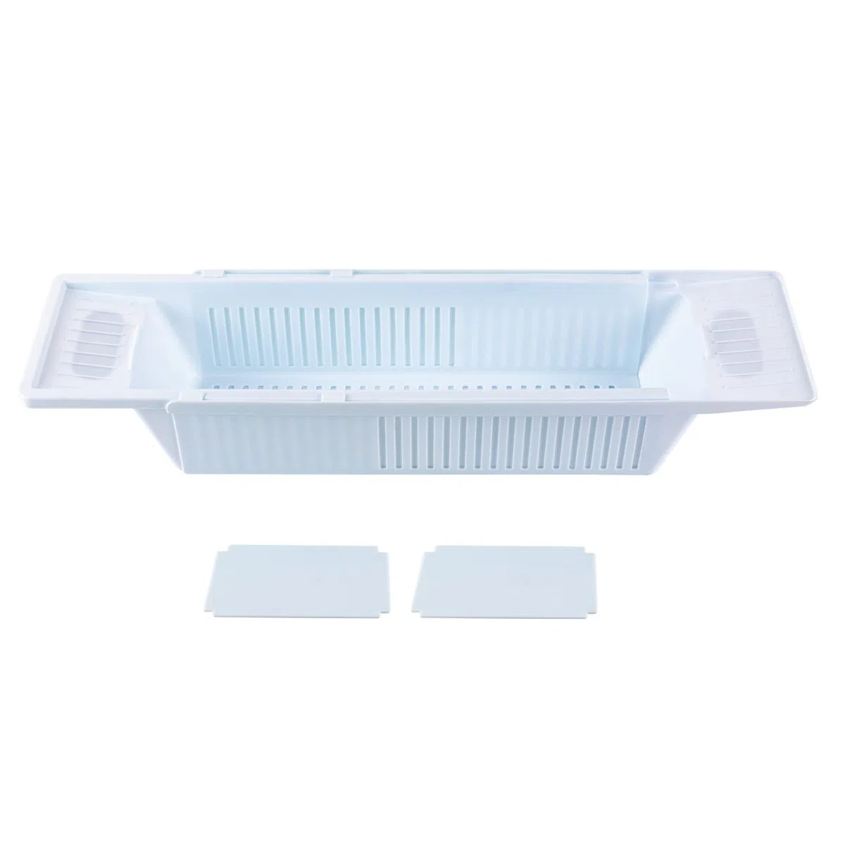 Vasca da bagno retrattile, colore bianco, in PP, regolabile 57 – 80 cm, vassoio da bagno per vasca e lavello della cucina, per articoli da toeletta e stoviglie