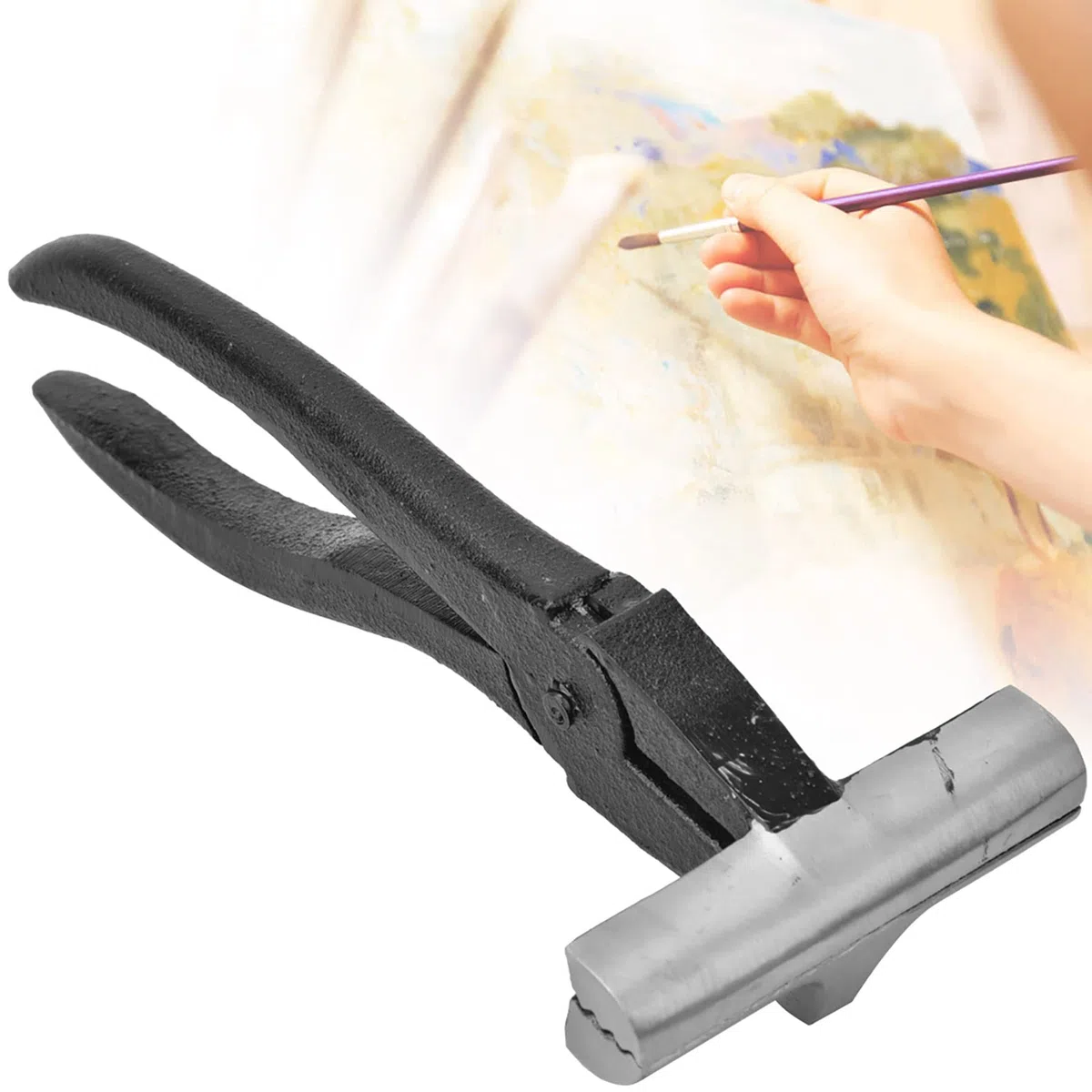 Utensili manuali 3.1 Pollice Chuck Ghisa Pinze Pittura a olio Maniglia nera