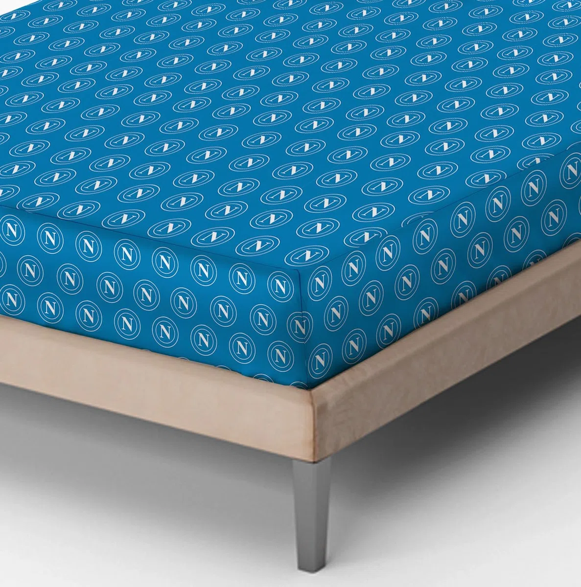 hermet SSC Napoli Set Lenzuola Letto Singolo In Cotone, Completo Letto Una Piazza, 100% Cotone, Lenzuolo sopra + Lenzuolo Con Angoli + Federa, Prodotto Ufficiale