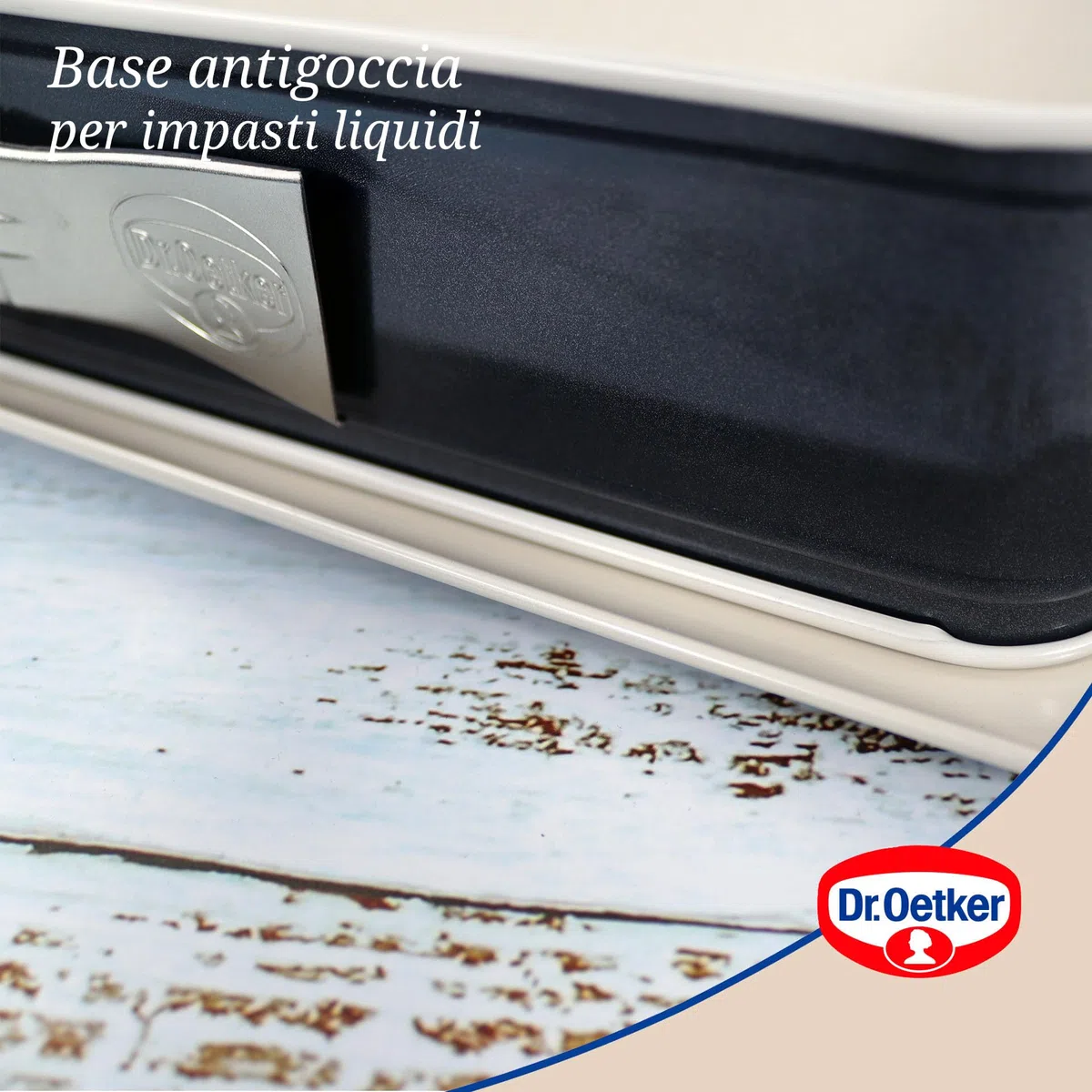 Dr. Oetker Stampo da forno rettangolare, tortiera con cerniera per torte, lasagne, teglia in acciaio e ceramica con rivestimento antiaderente, antigoccia, 38x25x7 cm
