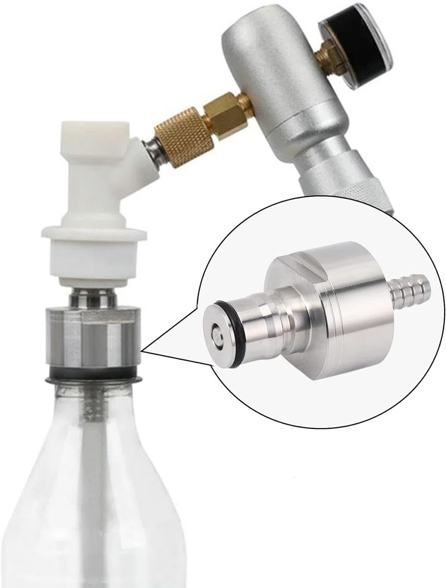 Tappo di Carbonatazione in Acciaio Inossidabile da 2 Pezzi, Tappo di Riempimento della Bottiglia a Pressione Blocco a Sfera Tappo di Gasatore per Fusto Tappi di CO2 Facile