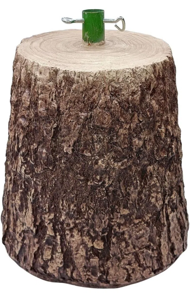 Base effetto legno per Albero di Natale -tronco albero – Supporto Decorativo Effetto Legno Naturale, Robusto e Stabile per Alberi fino a 210 cm, 32x22x22