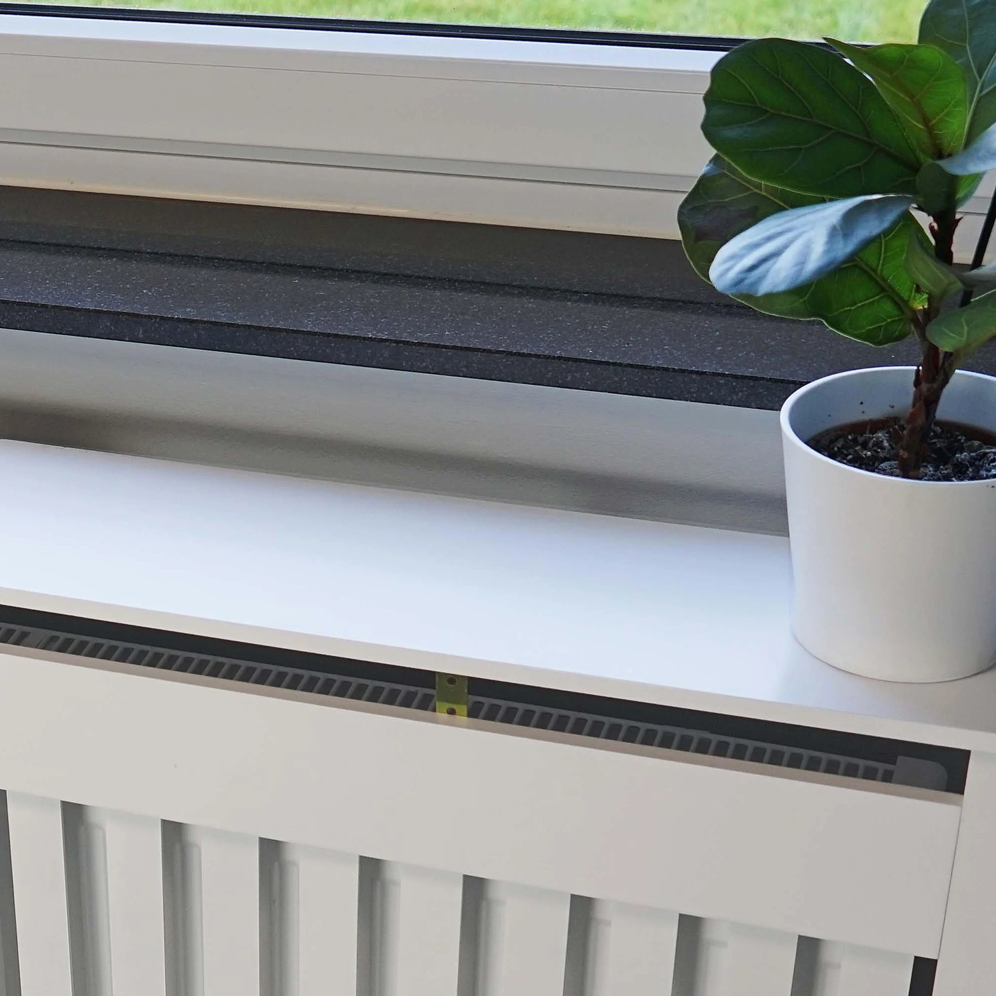 Copritermosifone in MDF Bianco 78x19x82cm Copricalorifero a doghe